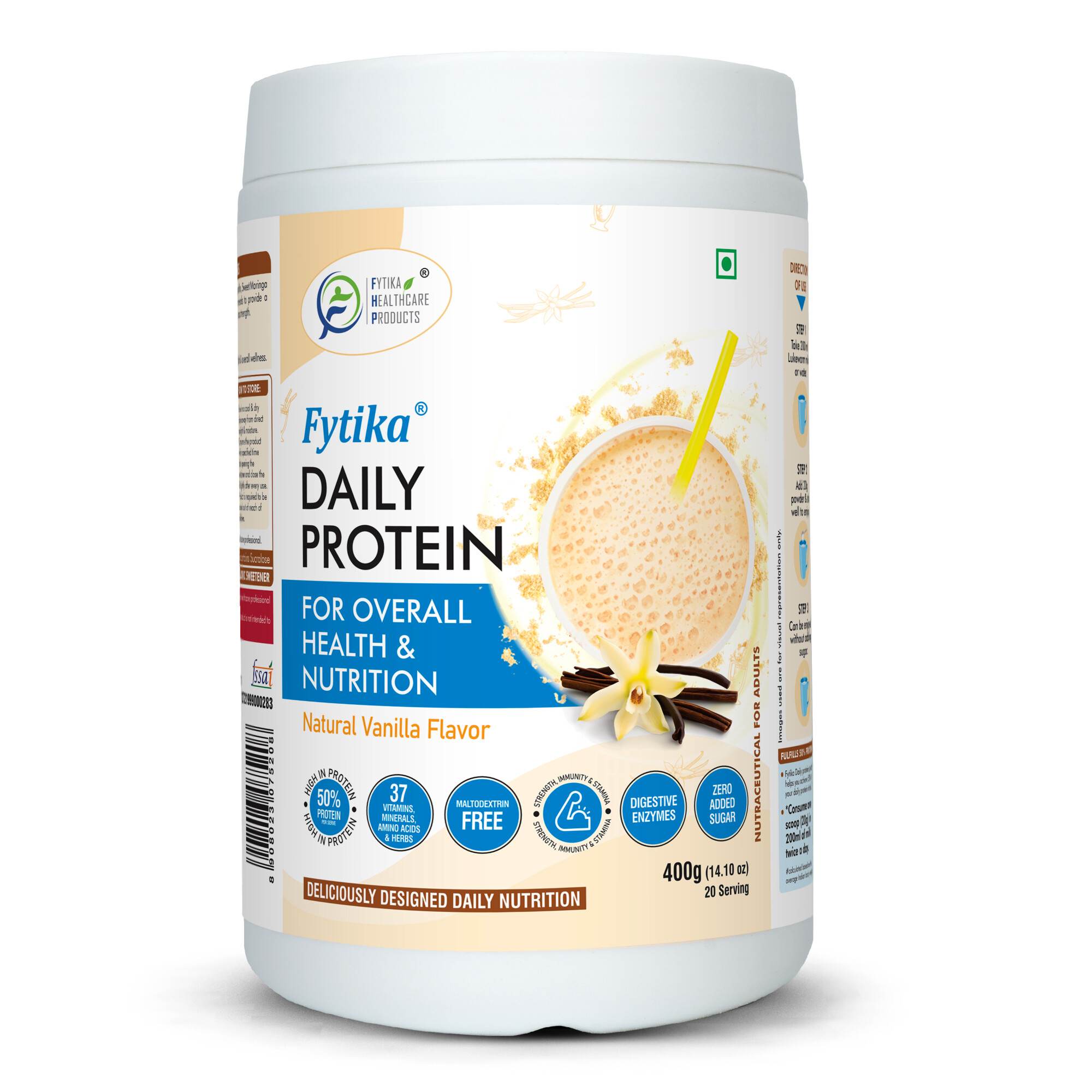 Fytika | Daily Protein Powder | Vanila Flavor | 400G
