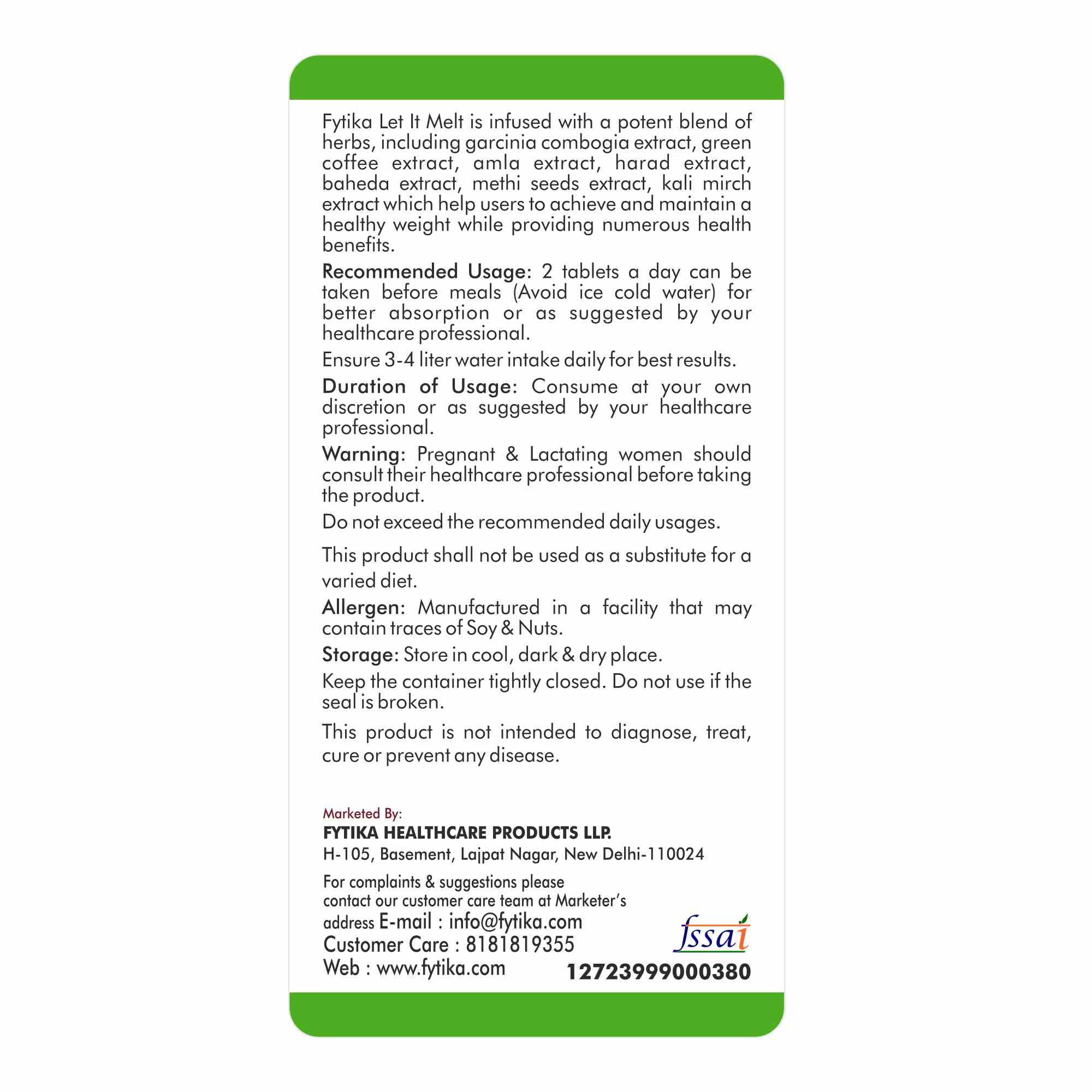 Fytika | Let it Melt | 60 Veg Tab