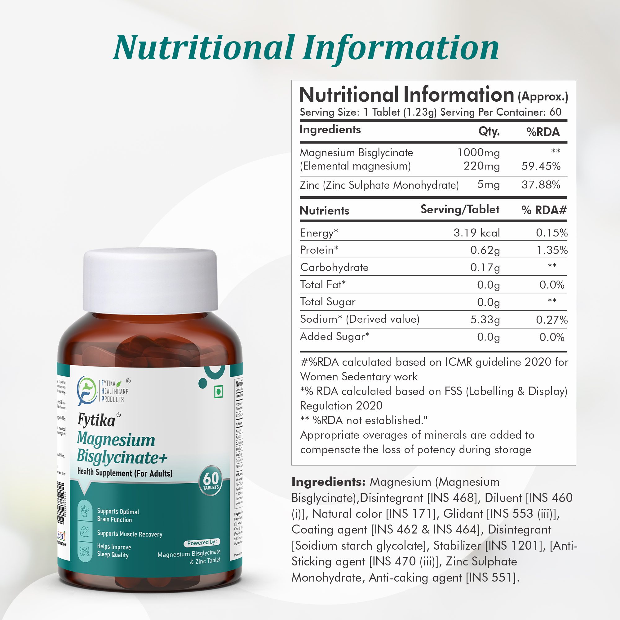 Fytika | Magnesium Bisglycinate + | 60 Tab