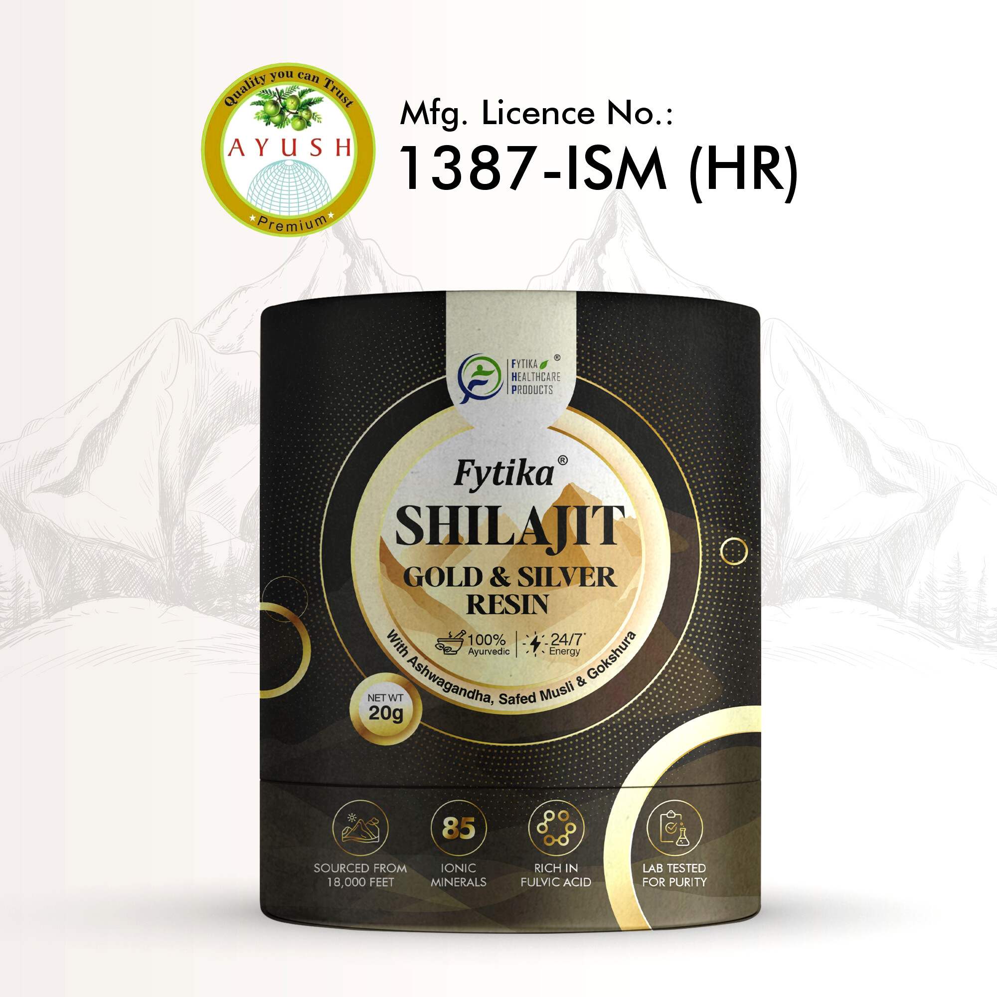 Fytika | Shuddh Shilajit Gold and Silver Resin | 20g
