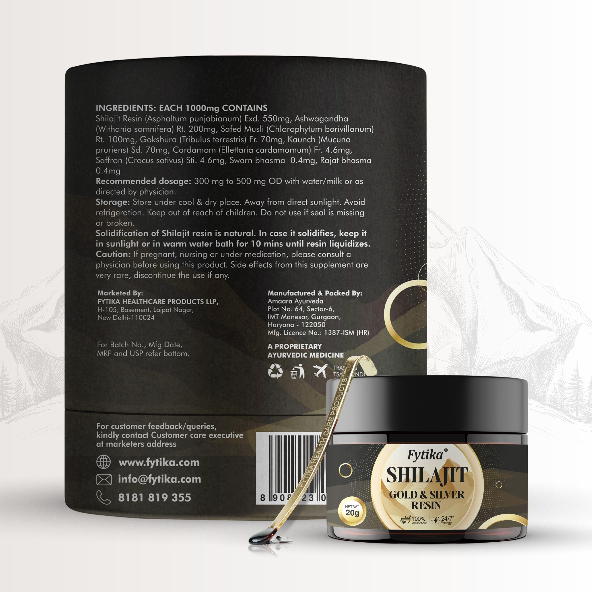 Fytika | Shuddh Shilajit Gold and Silver Resin | 20g