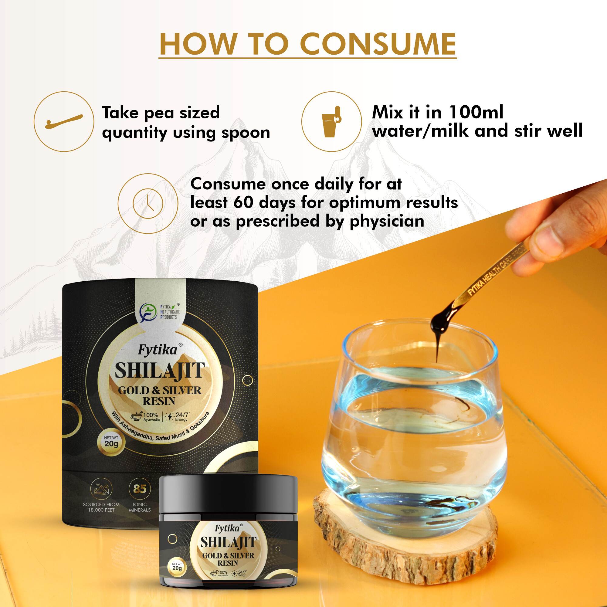 Fytika | Shuddh Shilajit Gold and Silver Resin | 20g