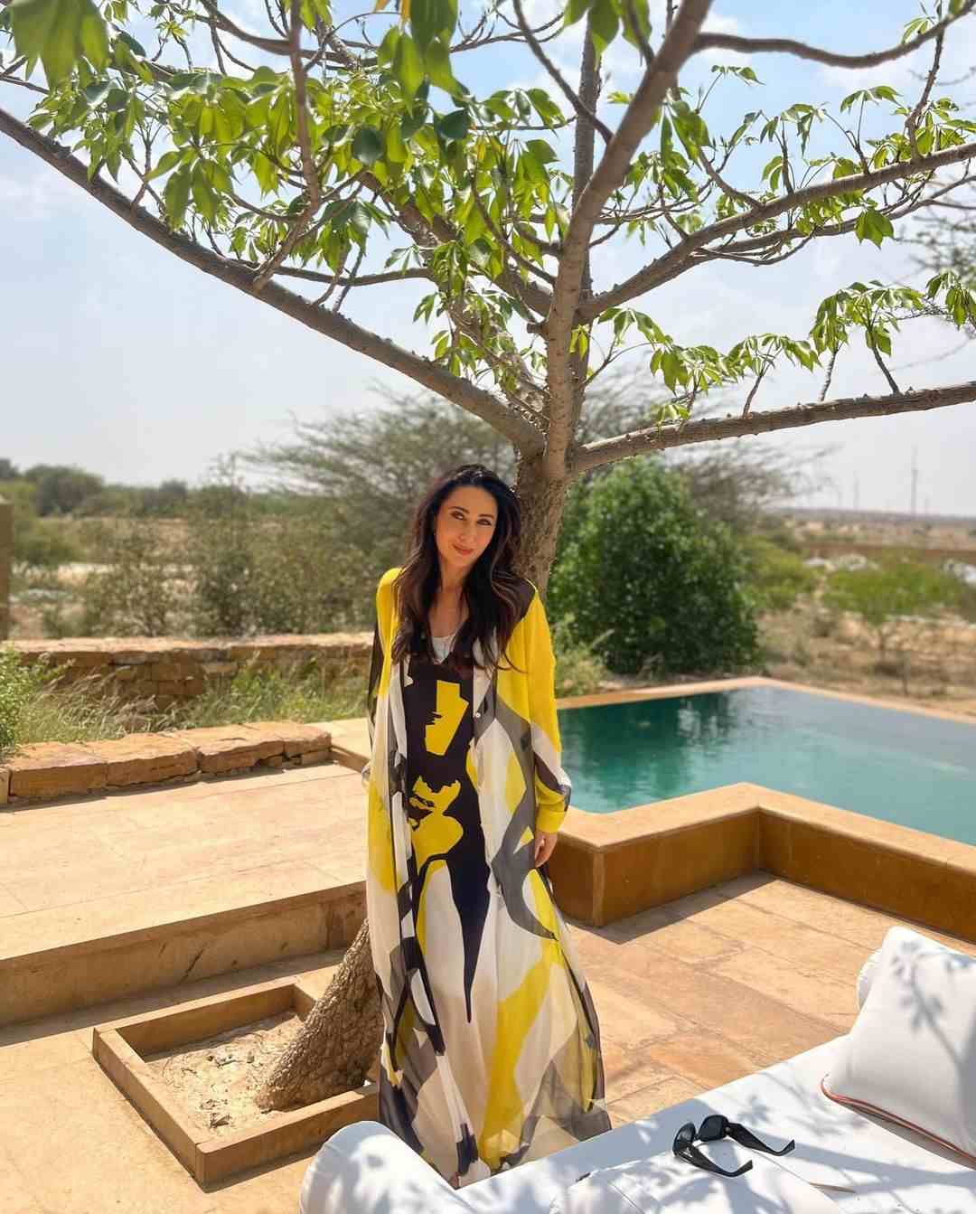 Abstract Print Jacket with Slip Dress