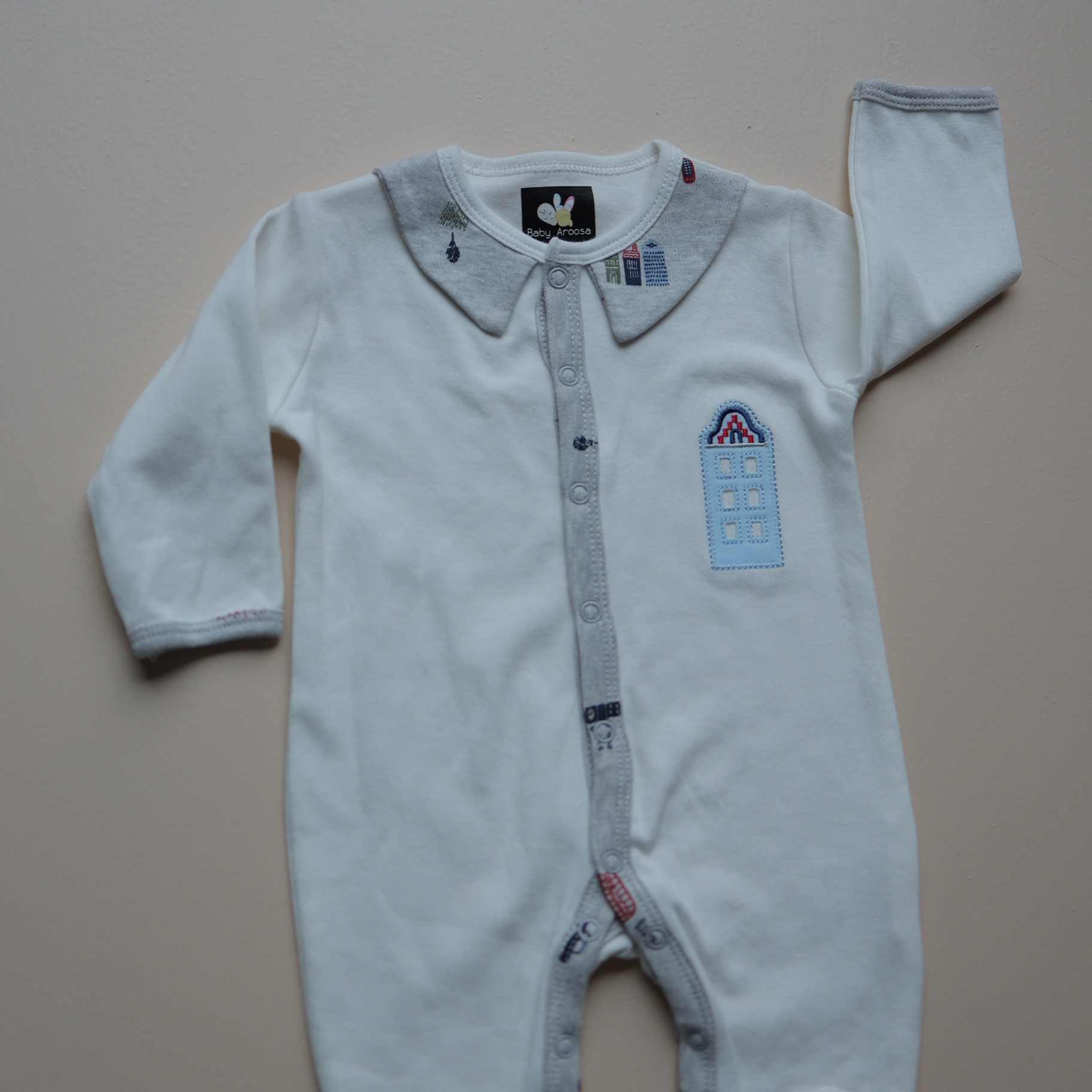 Ivory London House Footed Romper