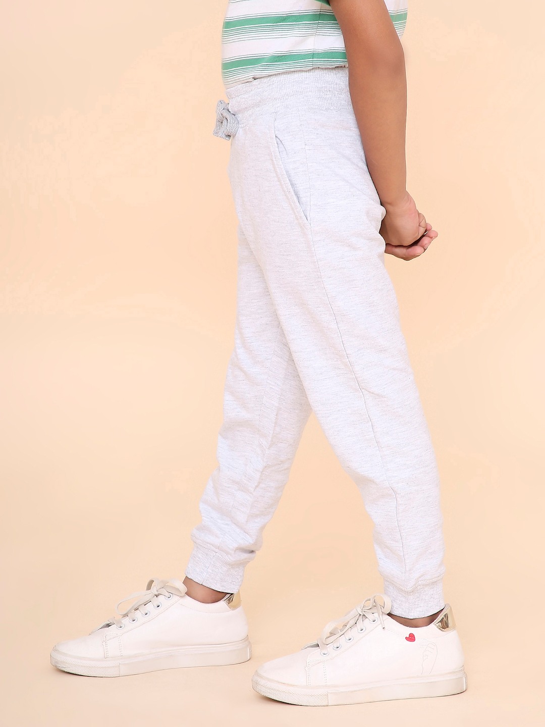 Boys Solid Sweatpant-Grey