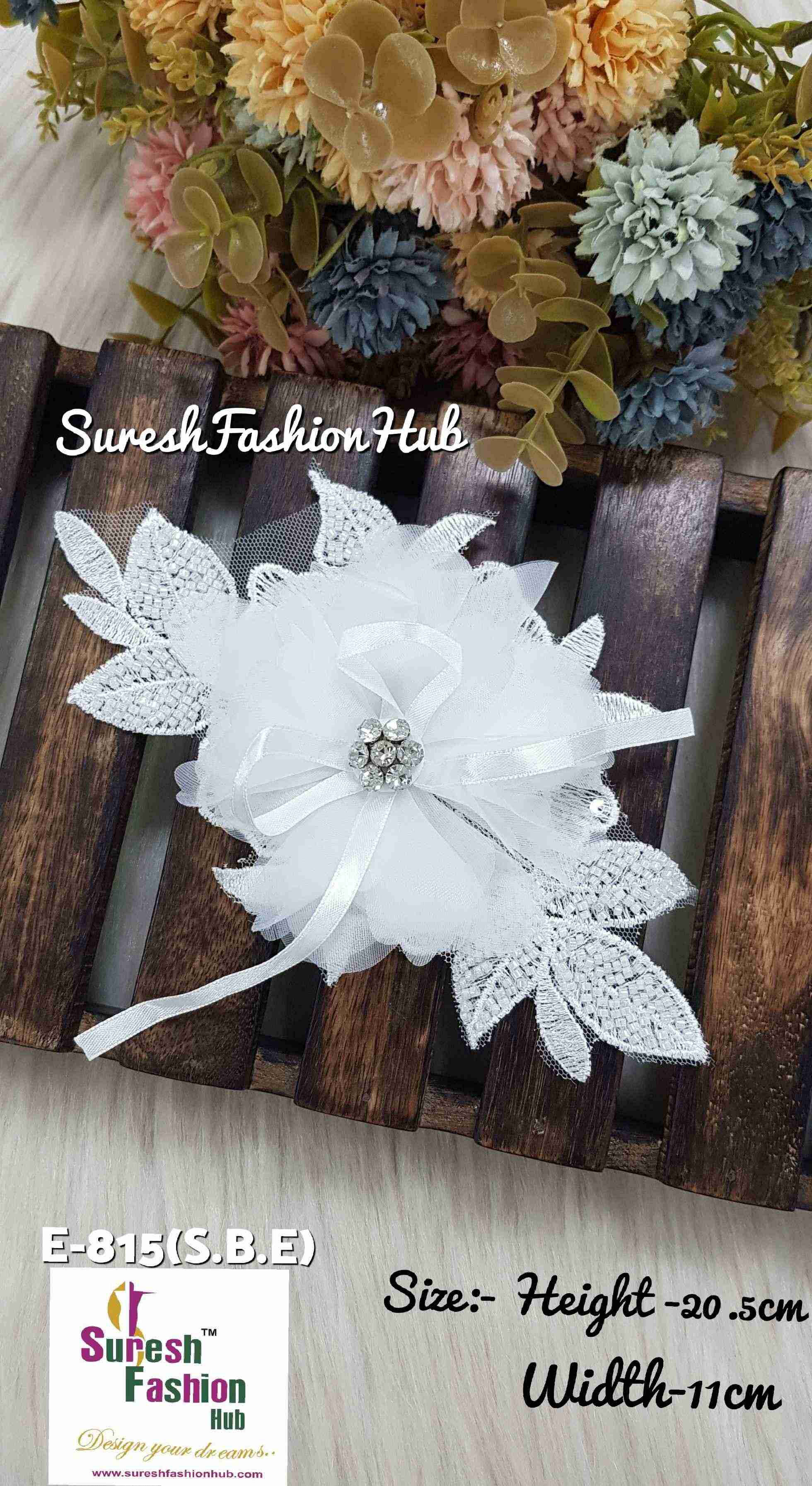 White Floral Elegance Appliqué