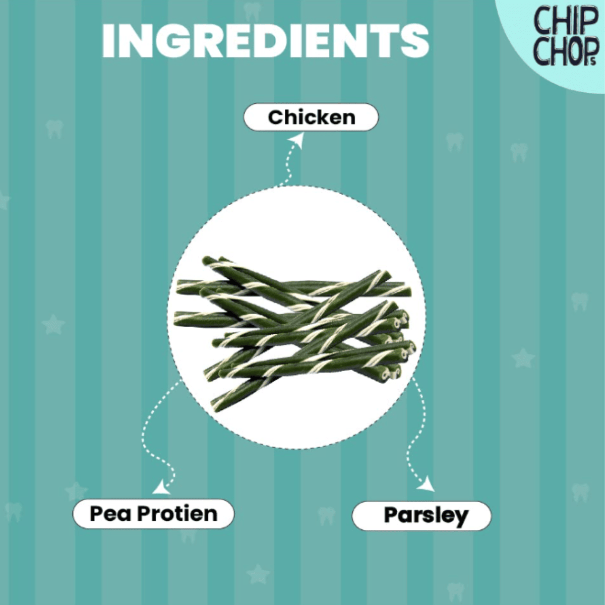 Chip Chops Vegetable Twists Real Chicken and Parsley Flavour Dog Treat - 100 g