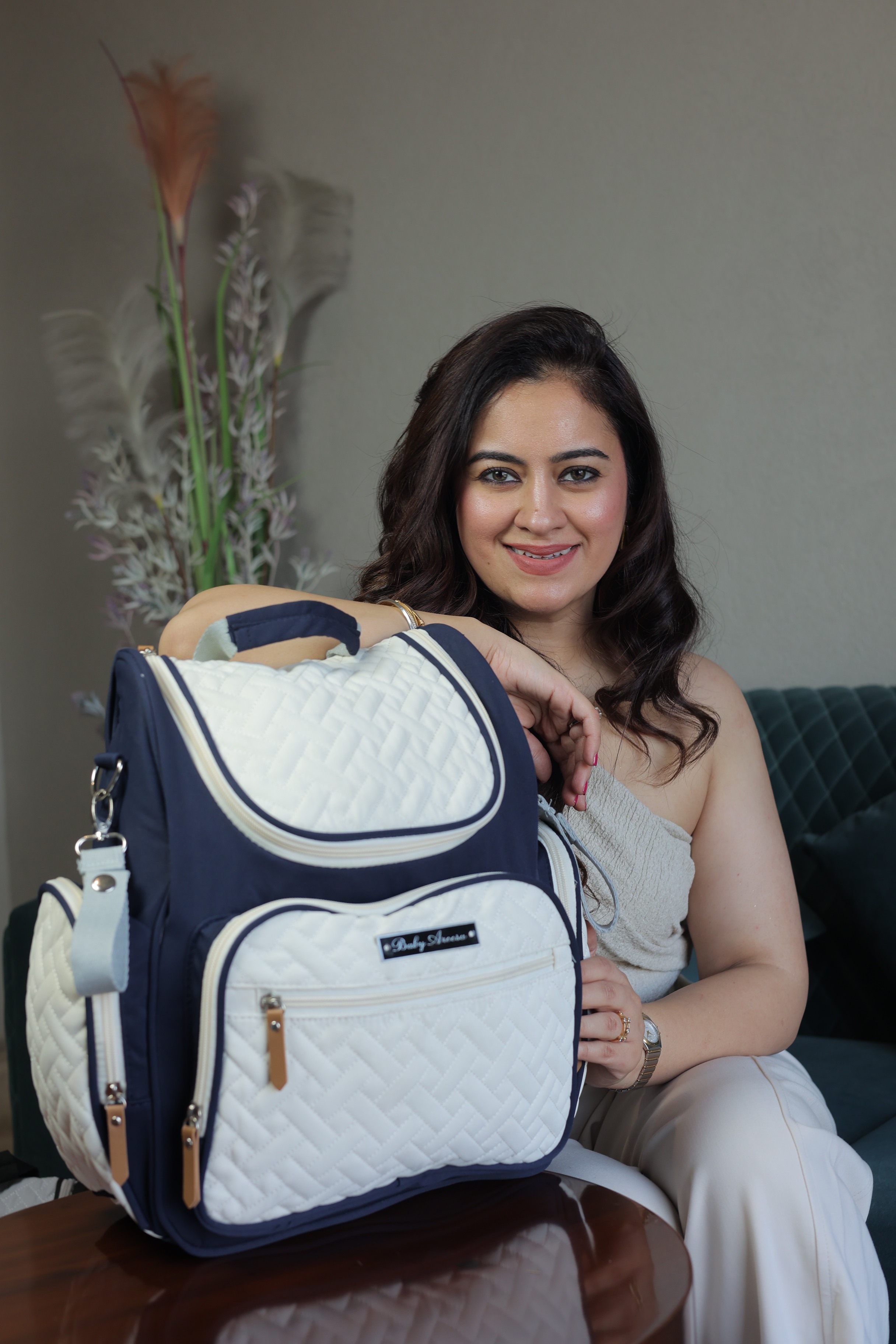Nautical Chic Quilted Diaper Backpack