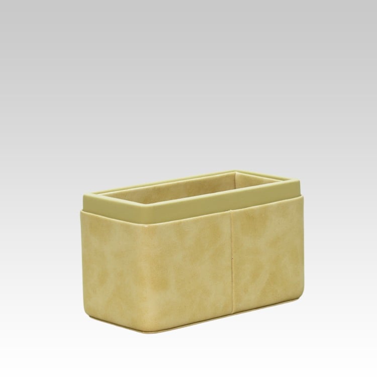 Pen/Pencil Holder | Faux Leather | Rectangular Medium | Moderno | Cream