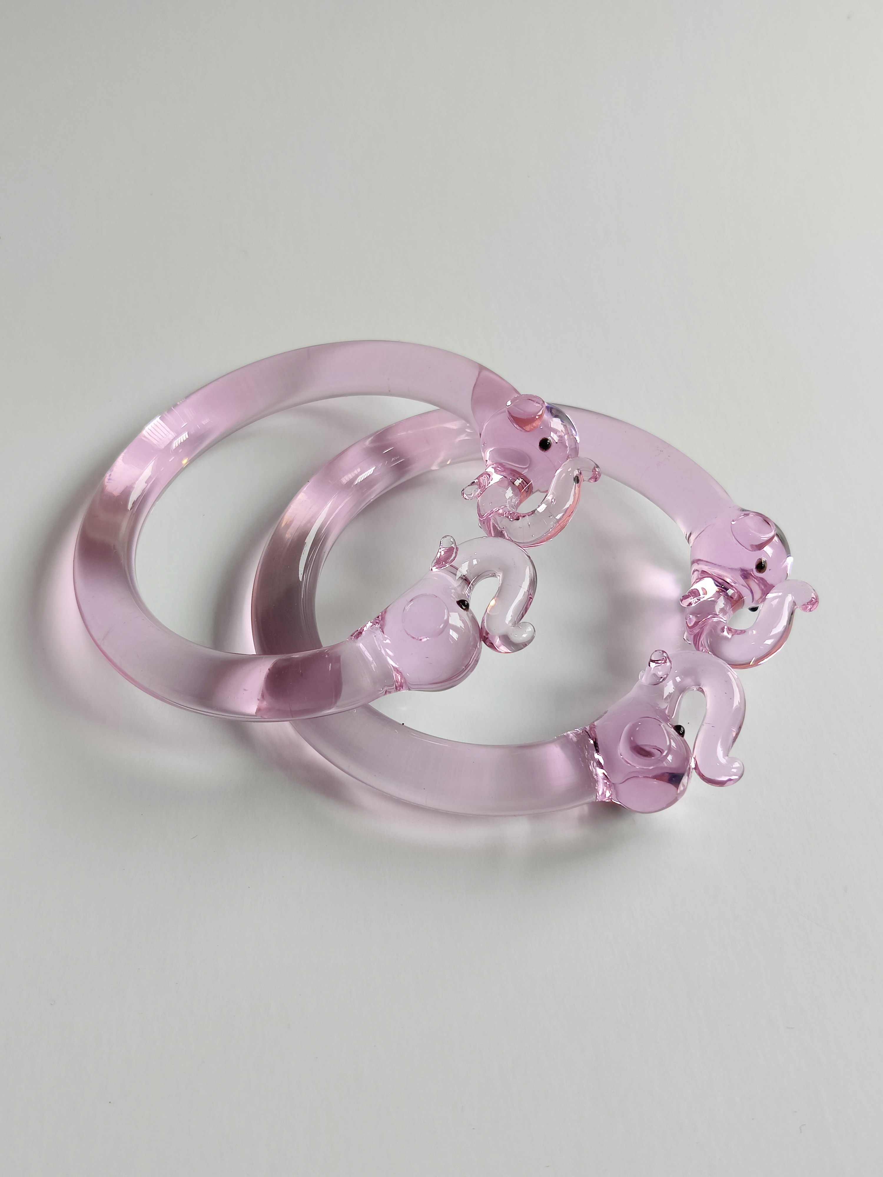 elephant bangle pink