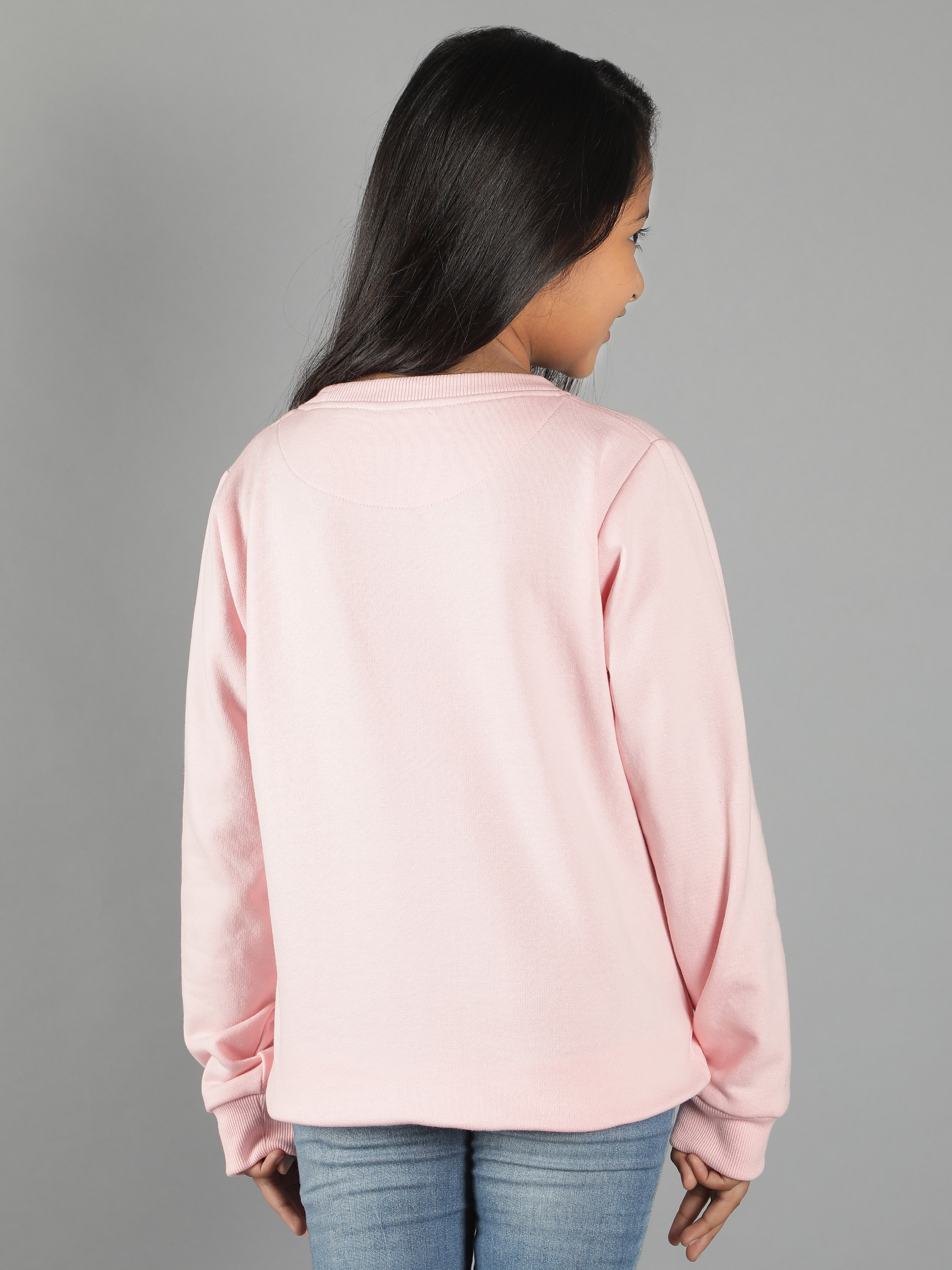 Ninos Dreams Bunny Doughnut Print Pink Full Sleeves for Girls Sweatshirt-Pink