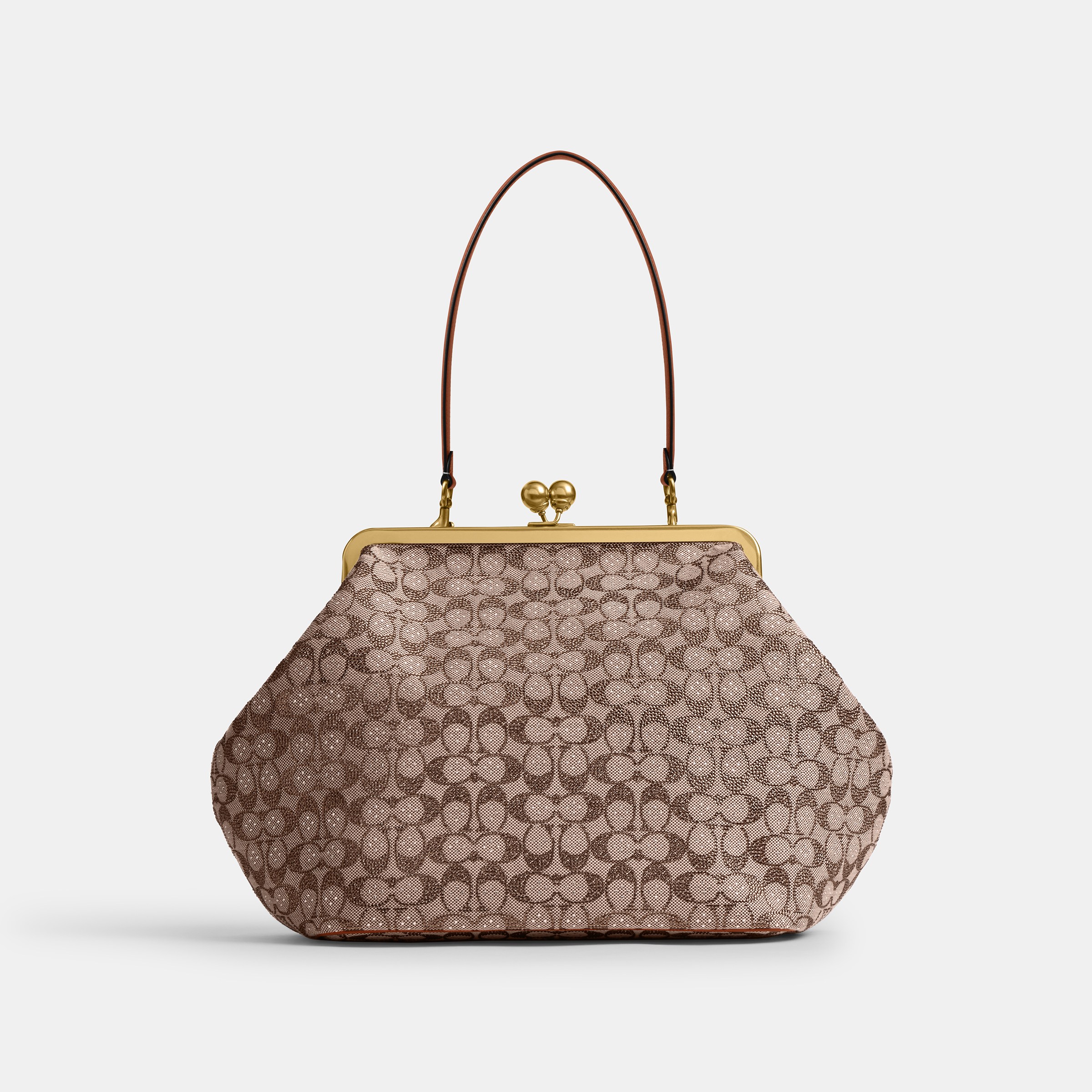 Large Kisslock Frame Bag In Crystal Signature Jacquard