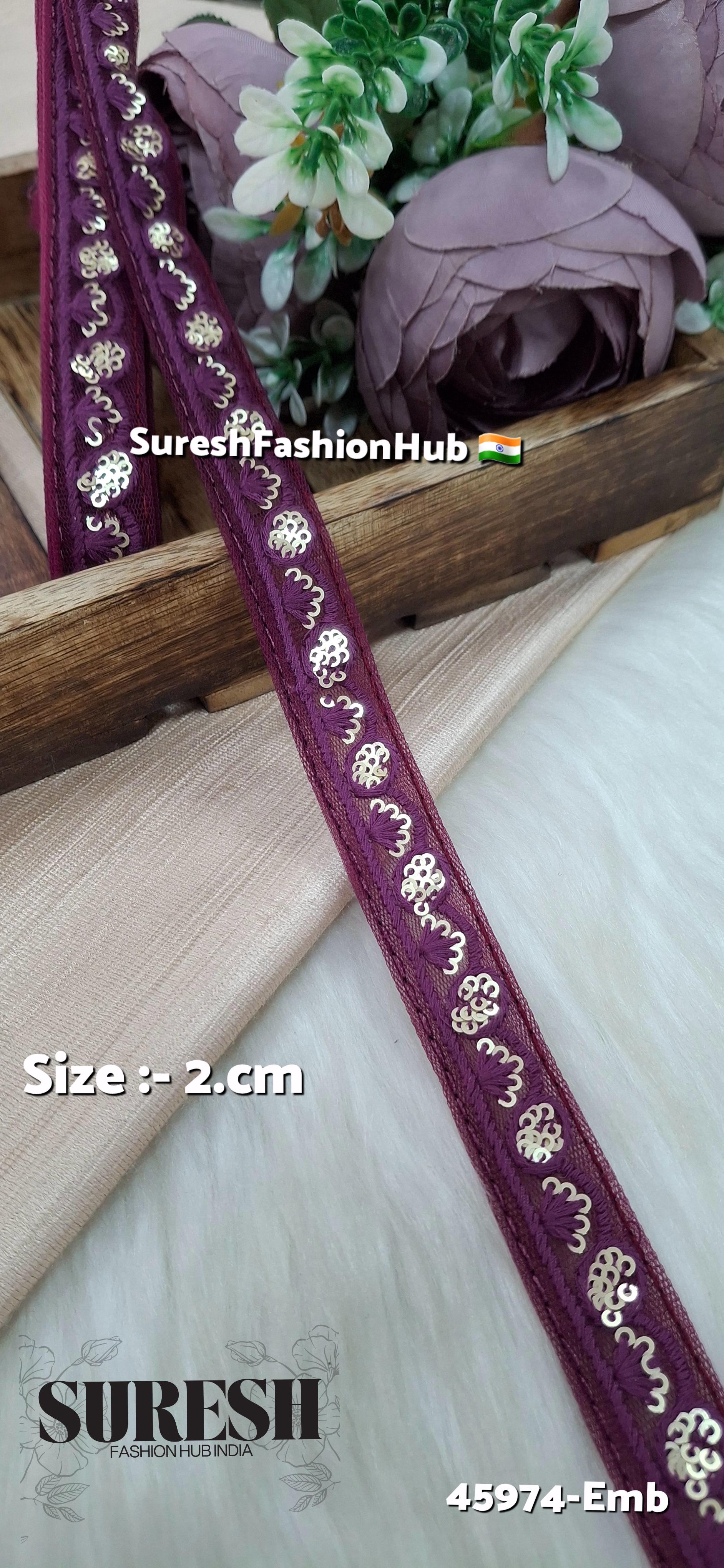 Majenta Tone-on-Tone Embroidery Lace