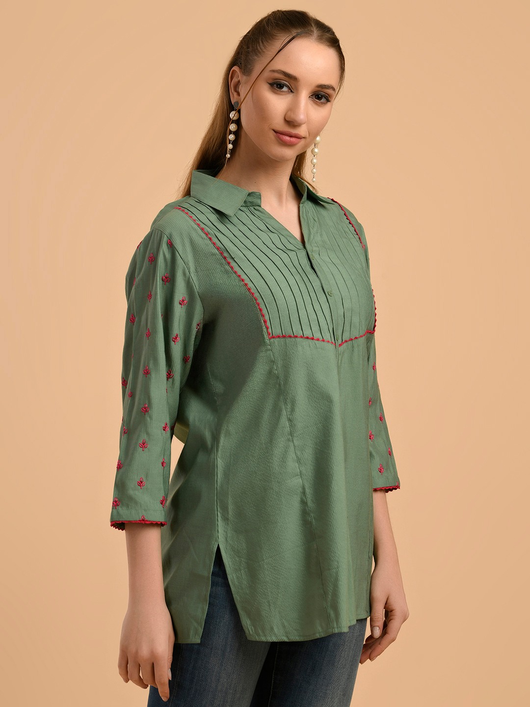ALBION SMART LADIES GREEN TOP