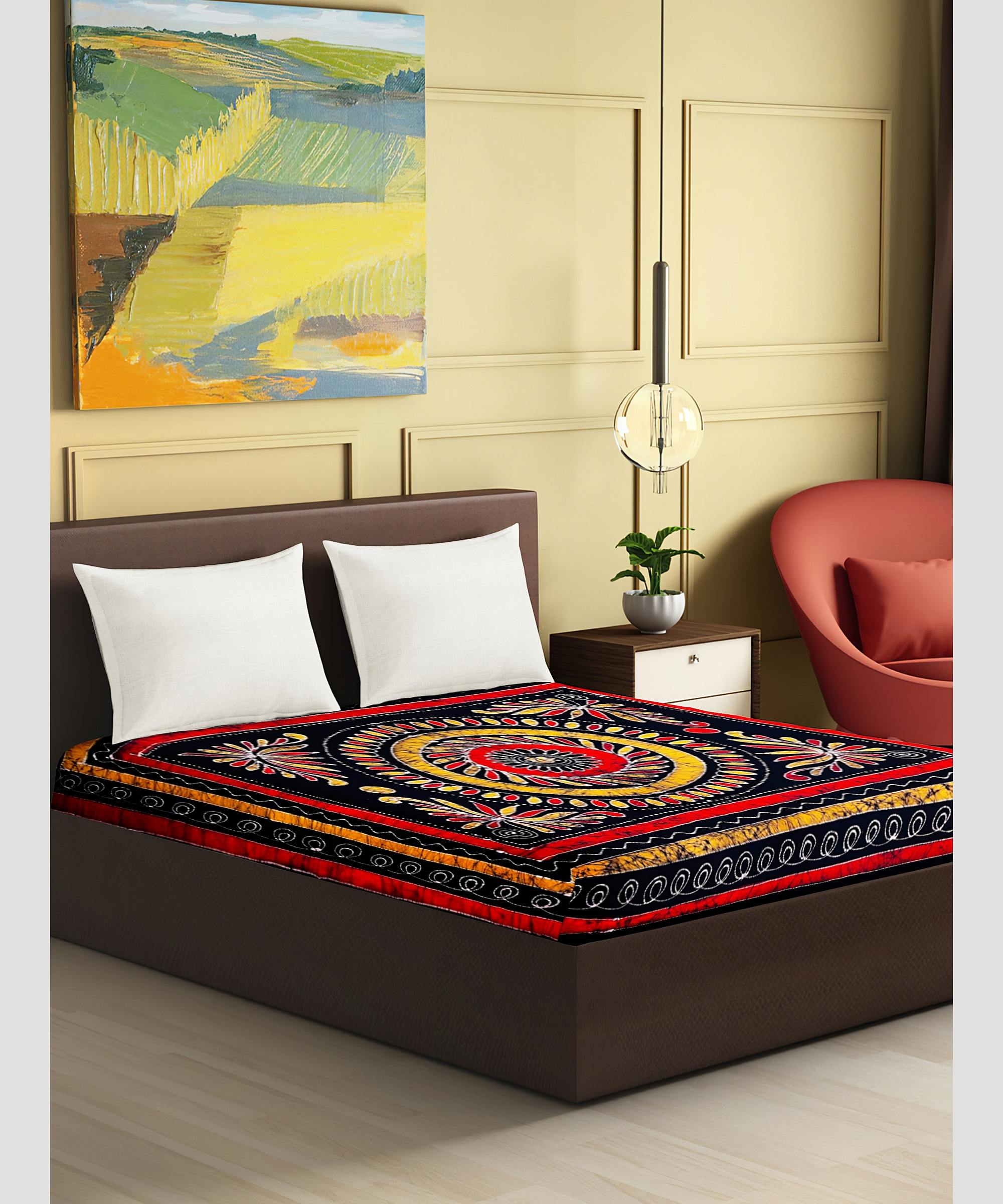 Boria Bistar | Batik Printed Cotton Double Bedsheet|3