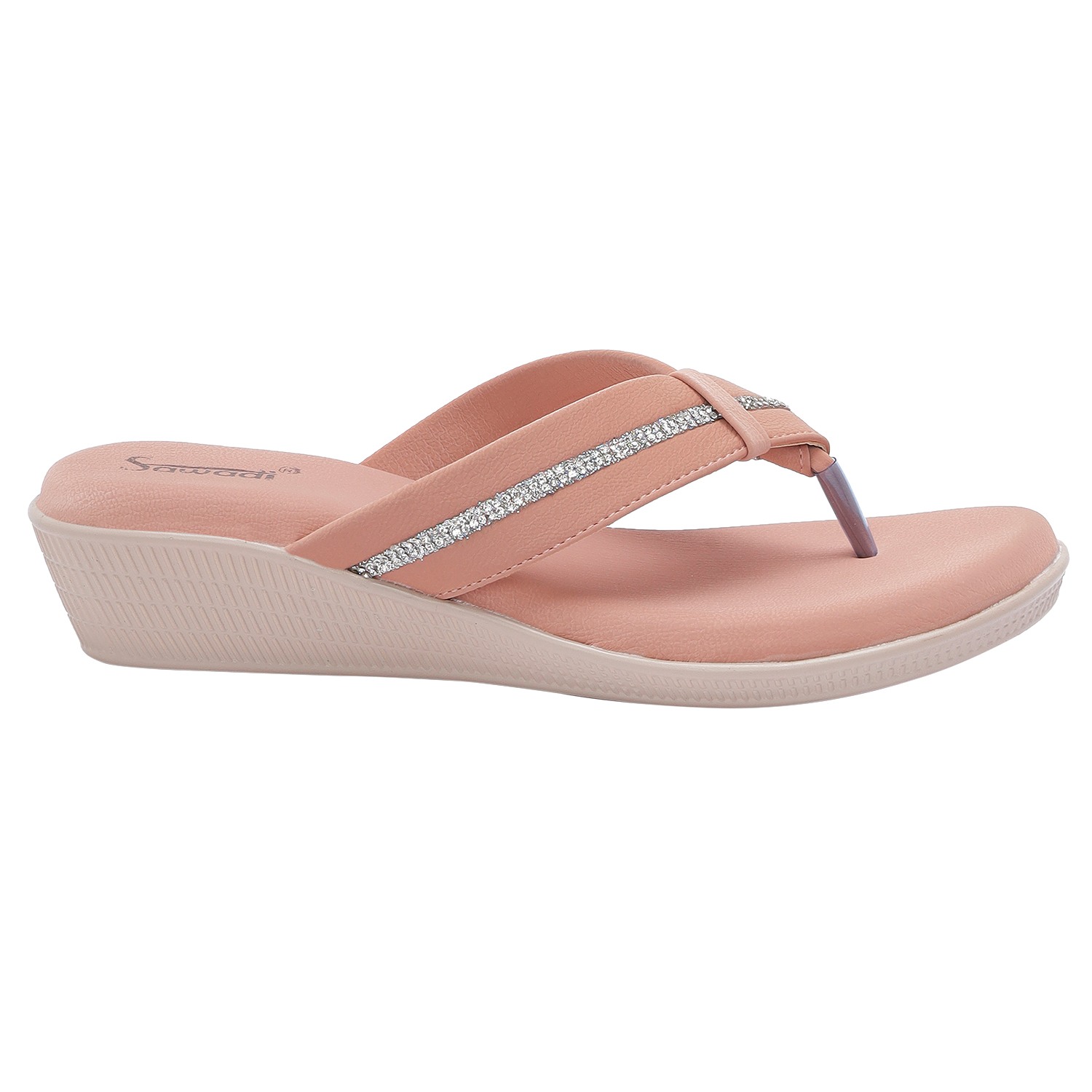 Elegant Wedge Flip Flops with Embellishments