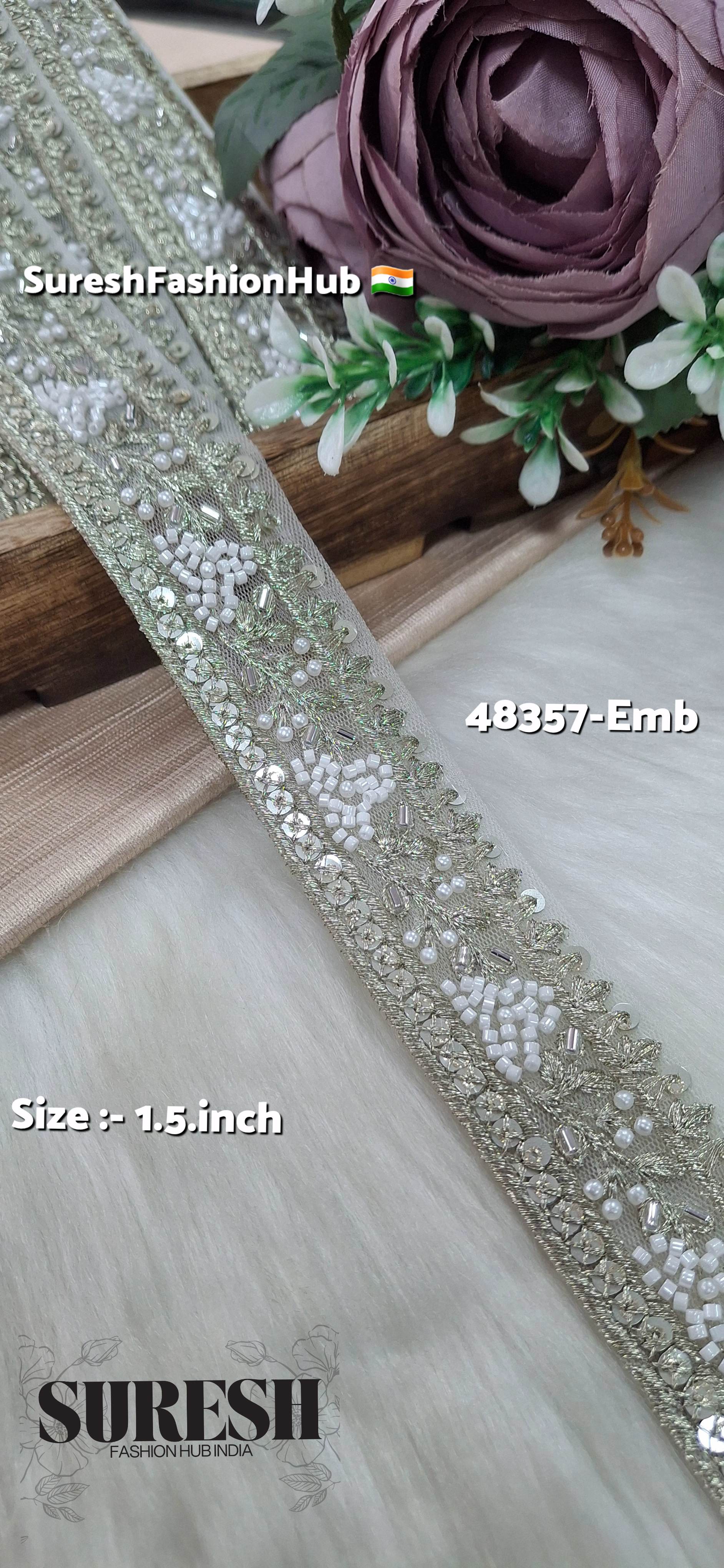Beaded Floral Grace Net Embroidered Lace