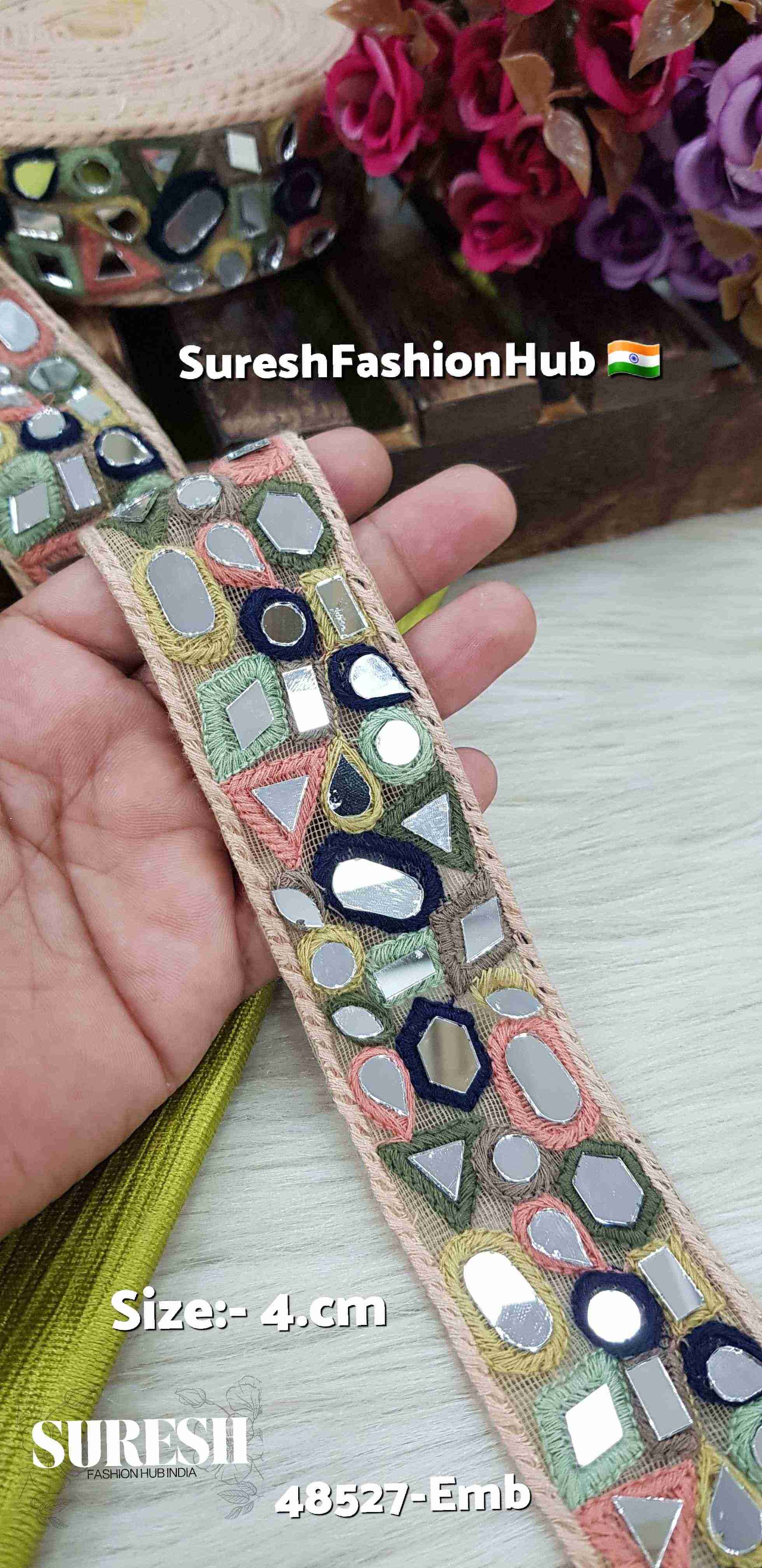 Scattered Radiance Geometric Mirror Lace – Light Multi | 48527-Emb