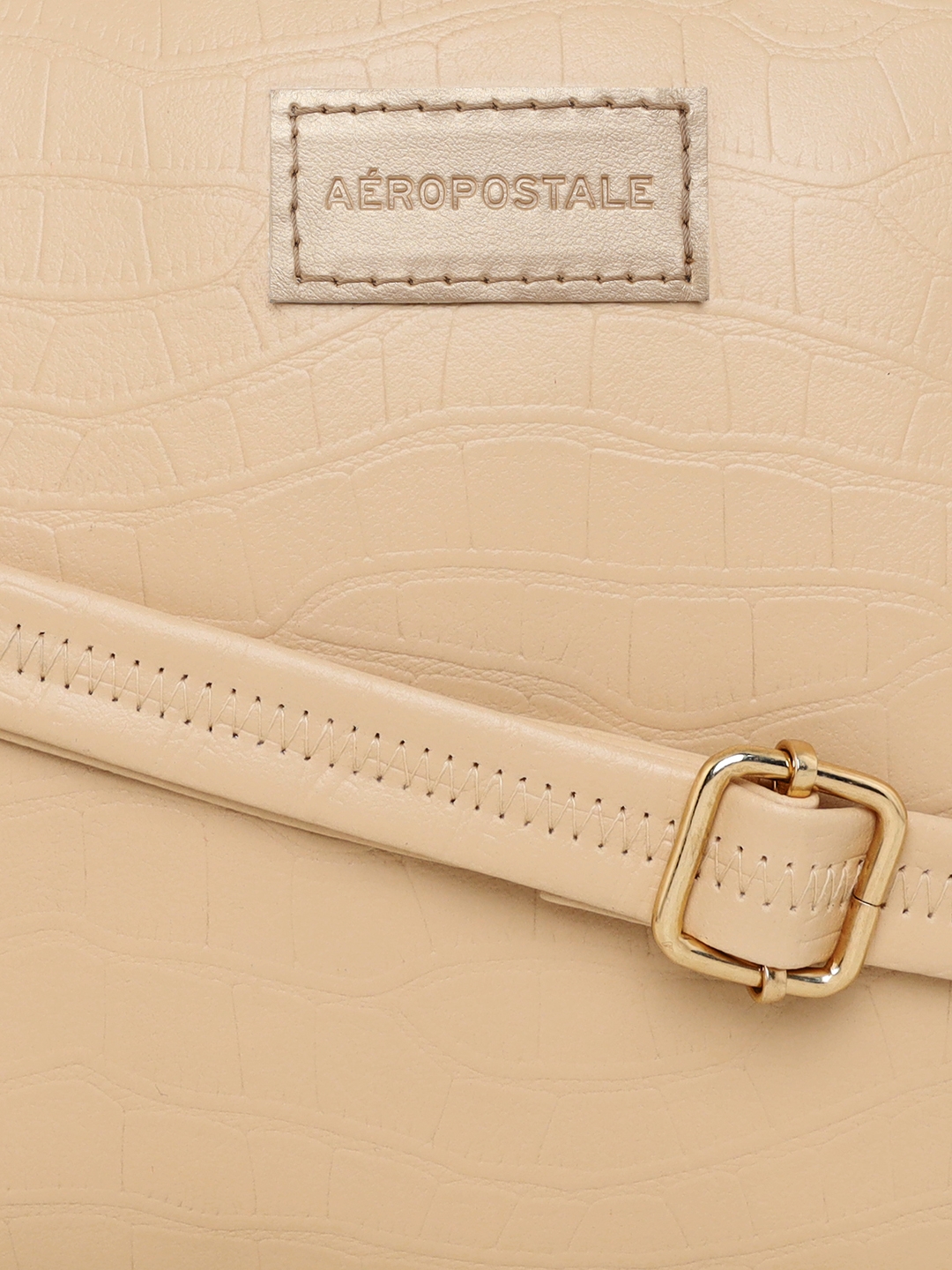 Aeropostale | Aeropostale Textured Kylie PU Sling Bag with non-detachable strap (Cream) 5