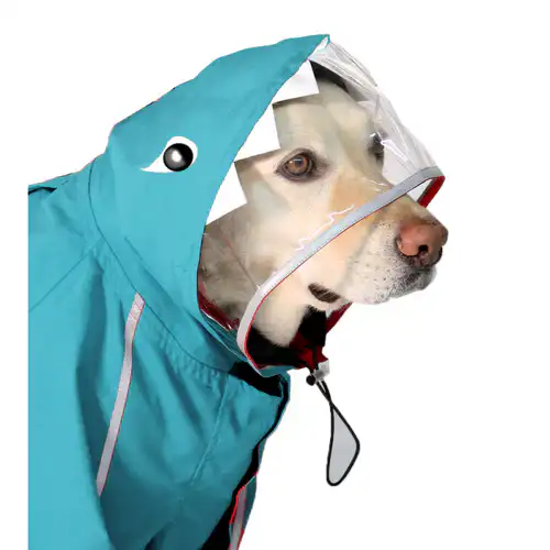 Dogobow Shark Body Suit Raincoat for Dogs and Cats, Blue