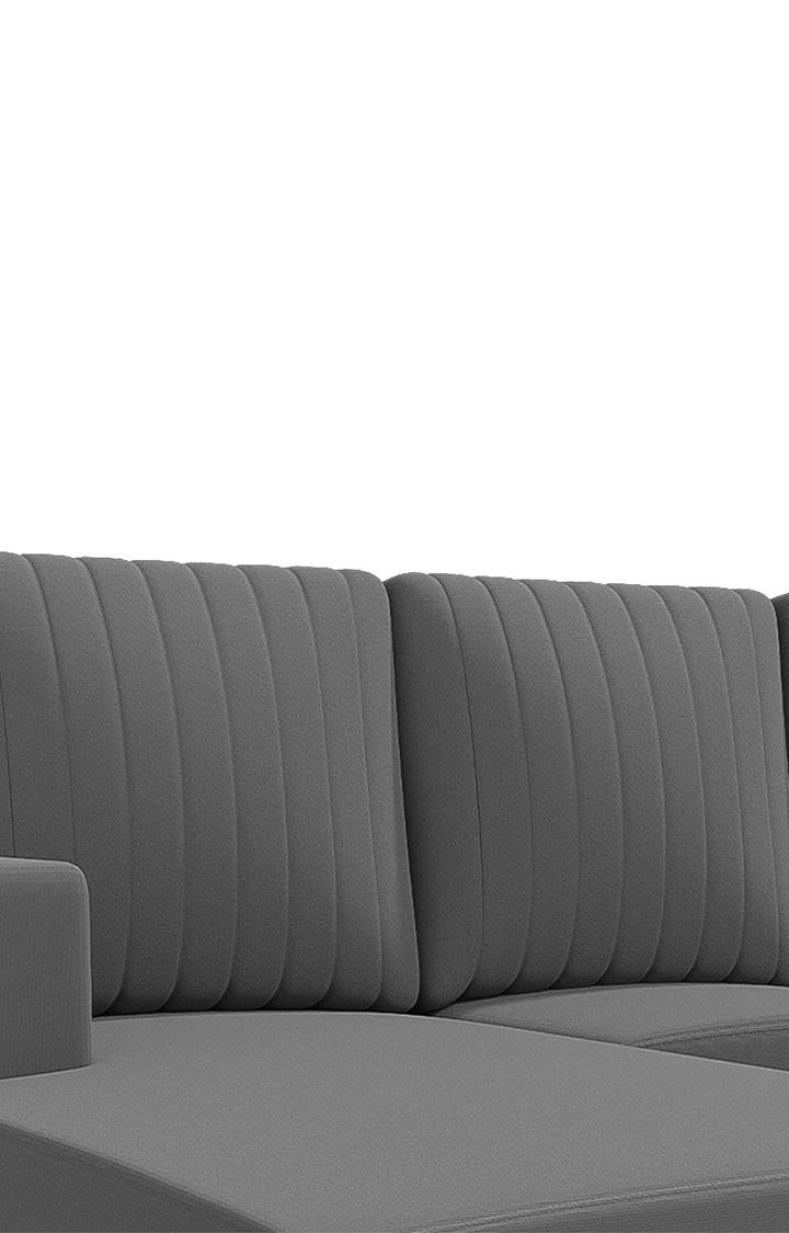 neudot Roman RHS Sectional Sofa for Living Room |6 Person Sofa|Premium Fabric with Cushioned Armrest | Solid Wood Frame|6 Seater in Graphite Grey Color