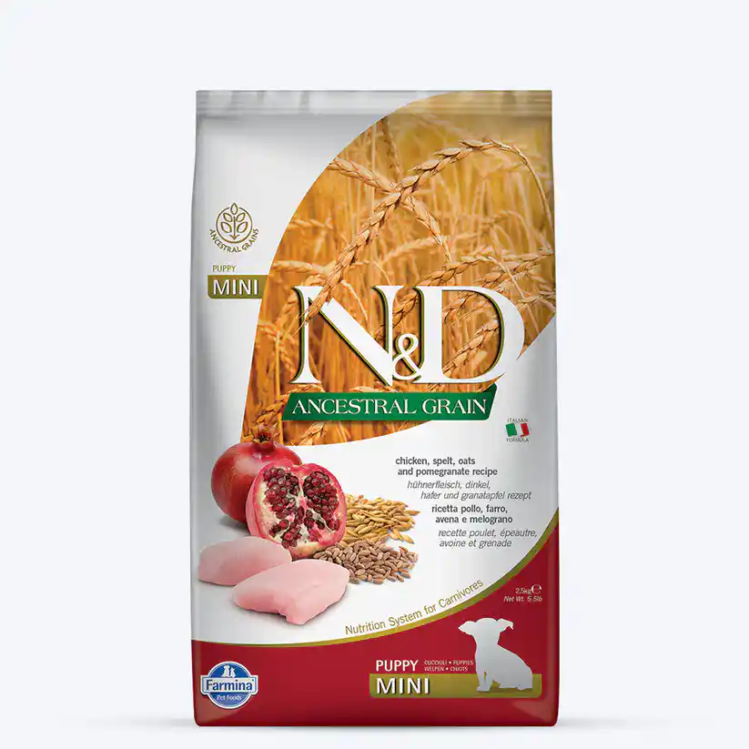N & D Dog Ancestral Grain Chicken And Pomegranate Puppy Mini 7 Kg – (Best Before Sep’26)