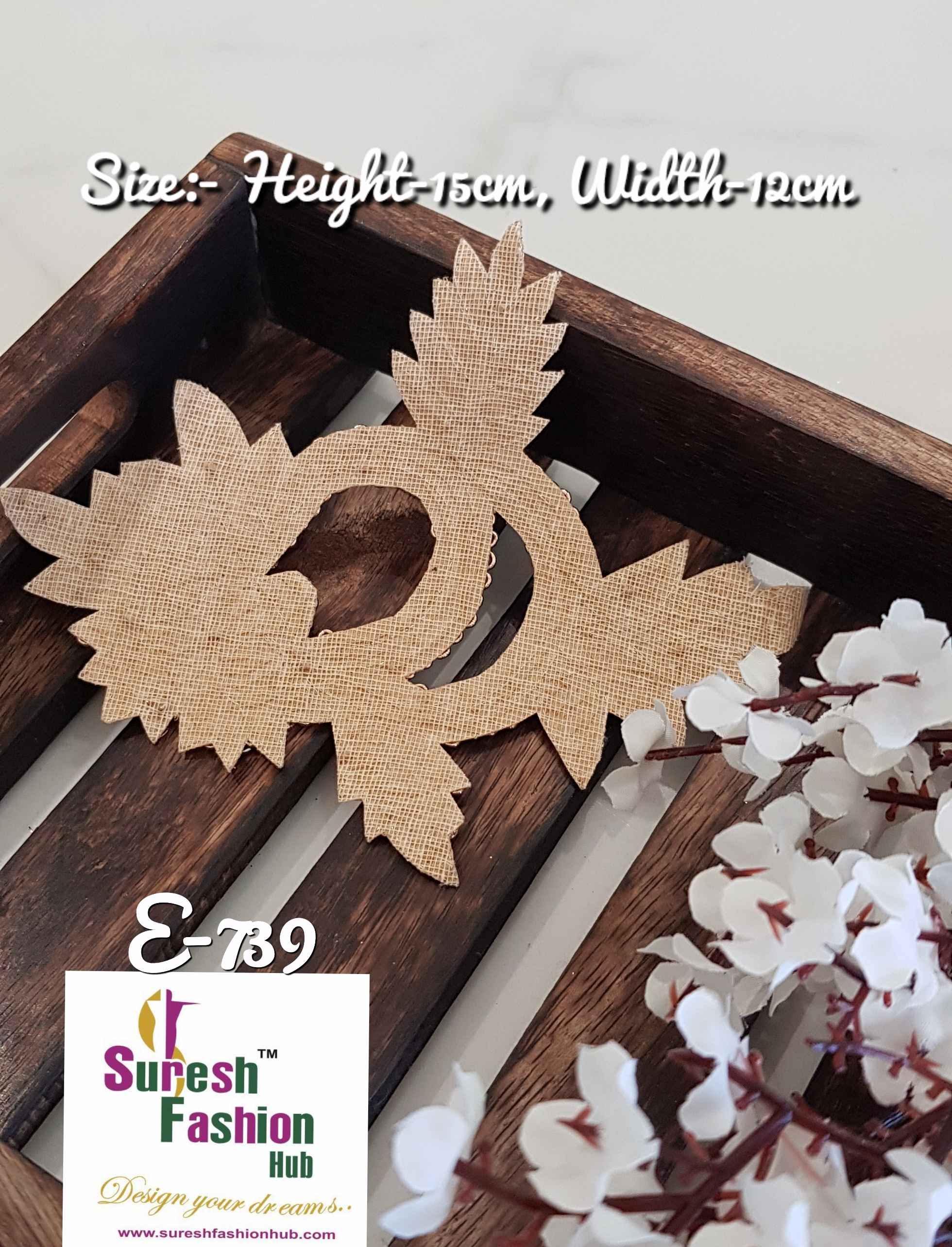 Embellished Handmade  Ring and Leaf design Patten Patch- Rose Gold Color.  Size- 15 * 12cms