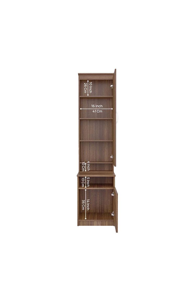 Paris Wooden Dressing Table with Mirror & Storage - Brown