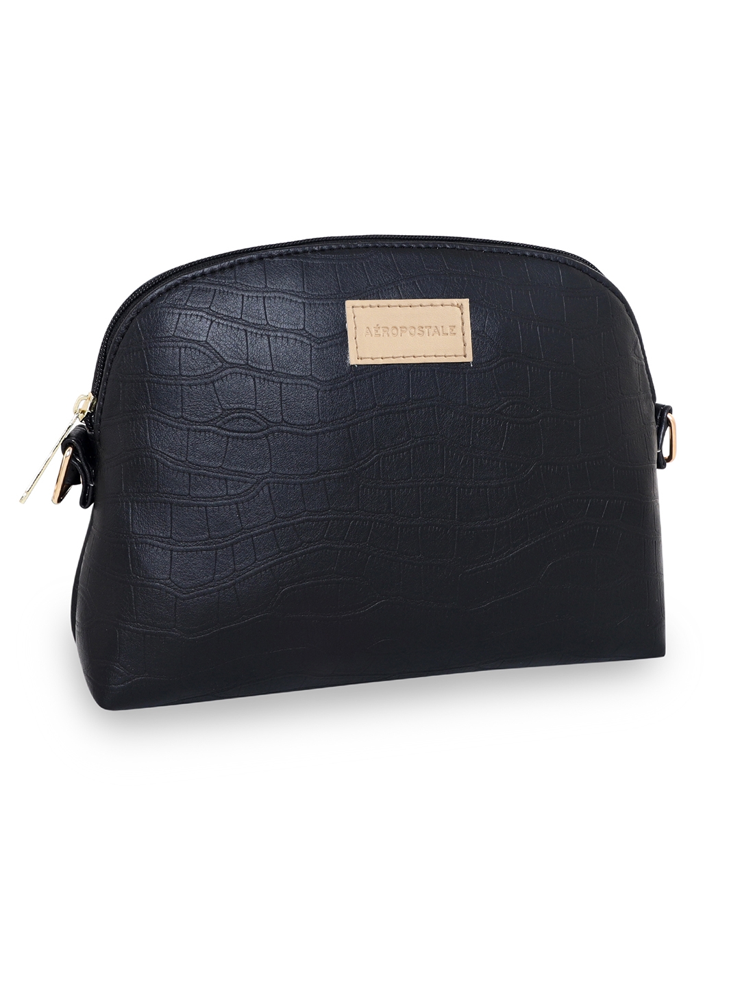 Aeropostale | Aeropostale Textured Kylie PU Sling Bag with non-detachable strap (Black) 1