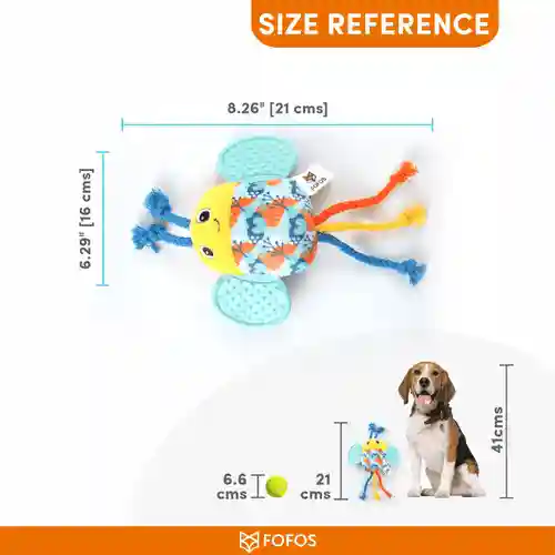 Barkbutler Fofos Puppy Bee Toy for Dogs, 21 X 16 CM