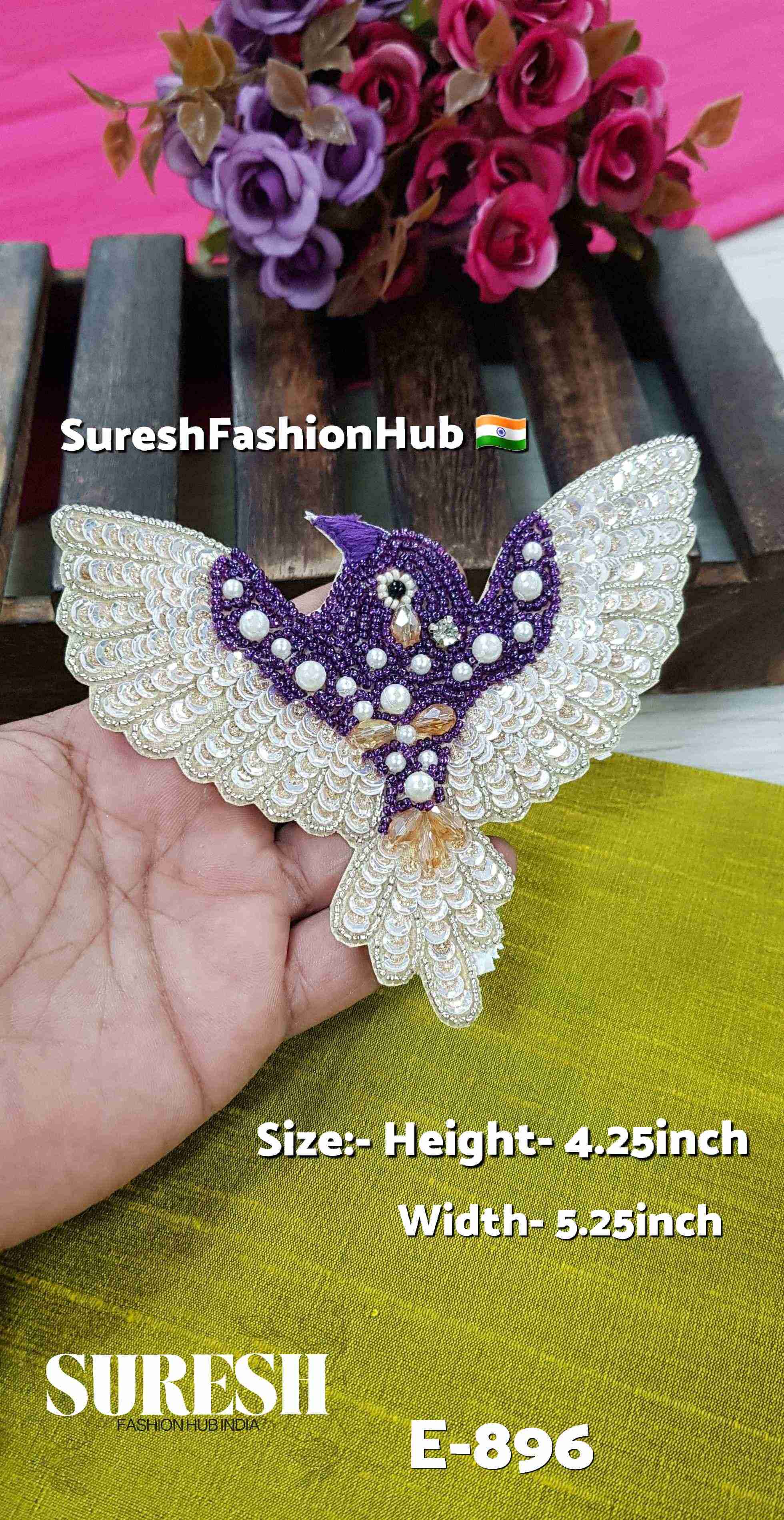 Twilight Plumage Bird Patch – Dark Purple E896(11)