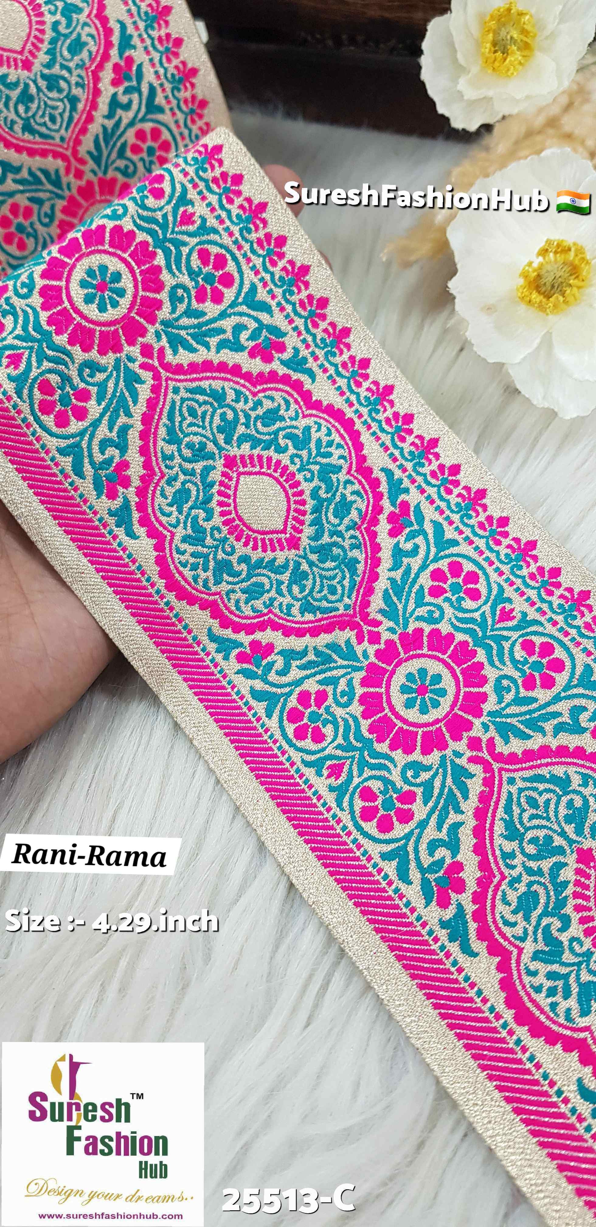 Certainly! Here are some ALT text suggestions that incorporate a variety of keywords to help improve your visibility on Google: 1. "Navratri Banarasi Laces - Traditional Indian Festive Laces" 2. "Golden Silver Banarasi Lace - Elegant Metallic Trims for Garments" 3. "Cutwork Banarasi Laces - Intricate Openwork Designs"