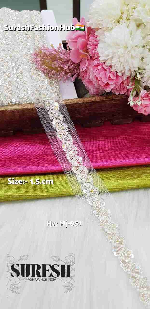 Gold Handmade Multi Moti Nakshi Transfer Tiki Lace – Mj-951