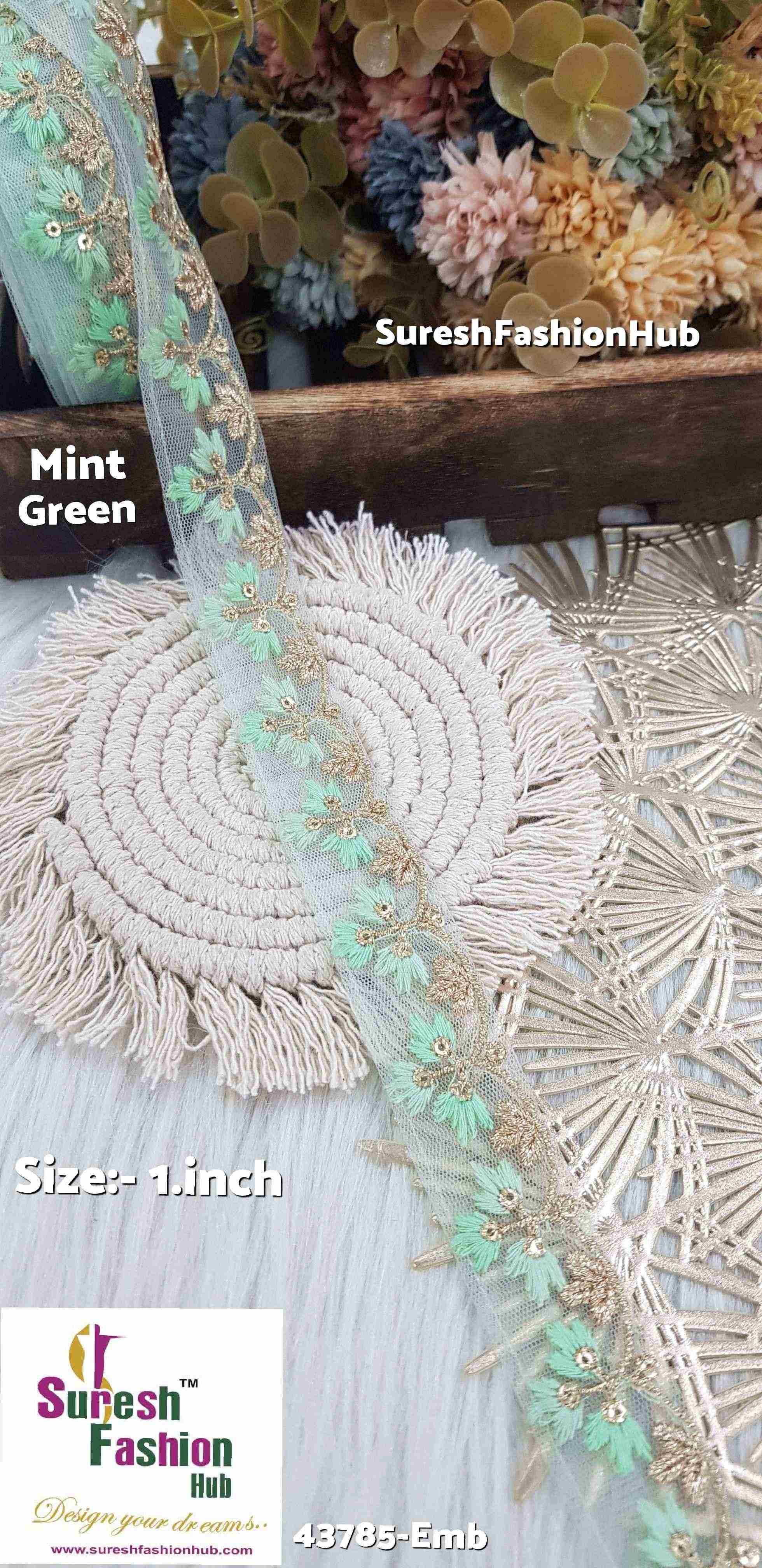 Mint -Green Embroidery Lace