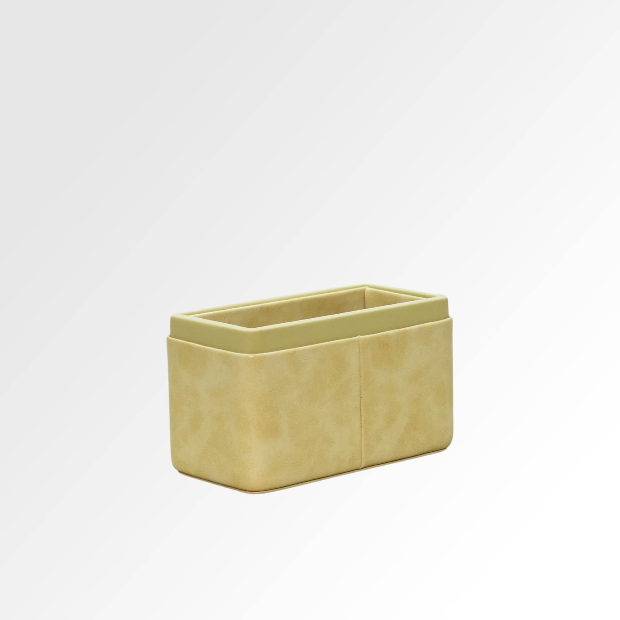 Pen/Pencil Holder | Faux Leather | Rectangular Medium | Moderno | Cream