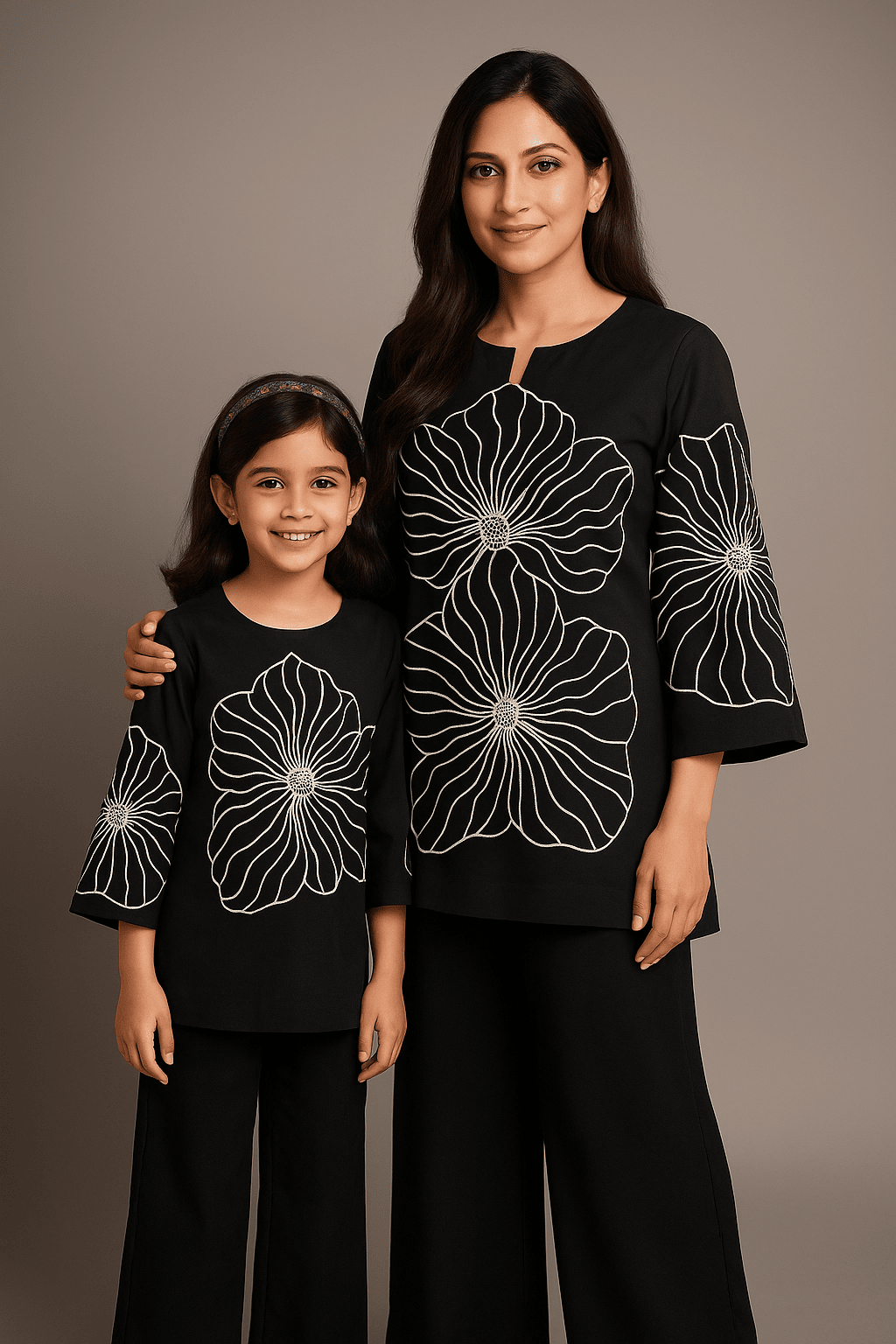 Women's Black  Embroidered co-ord With Black  Pant