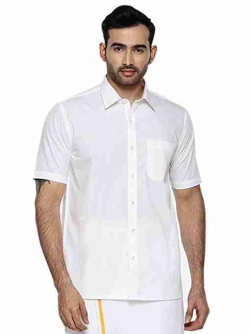 Ramraj Cotton White Shirt for Men