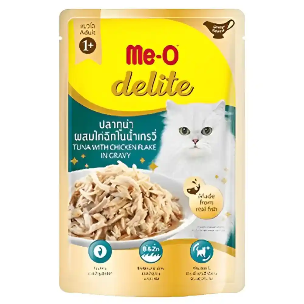 Me-O Delite Tuna With Chicken Flake In Gravy Cat Wet Food, 70g