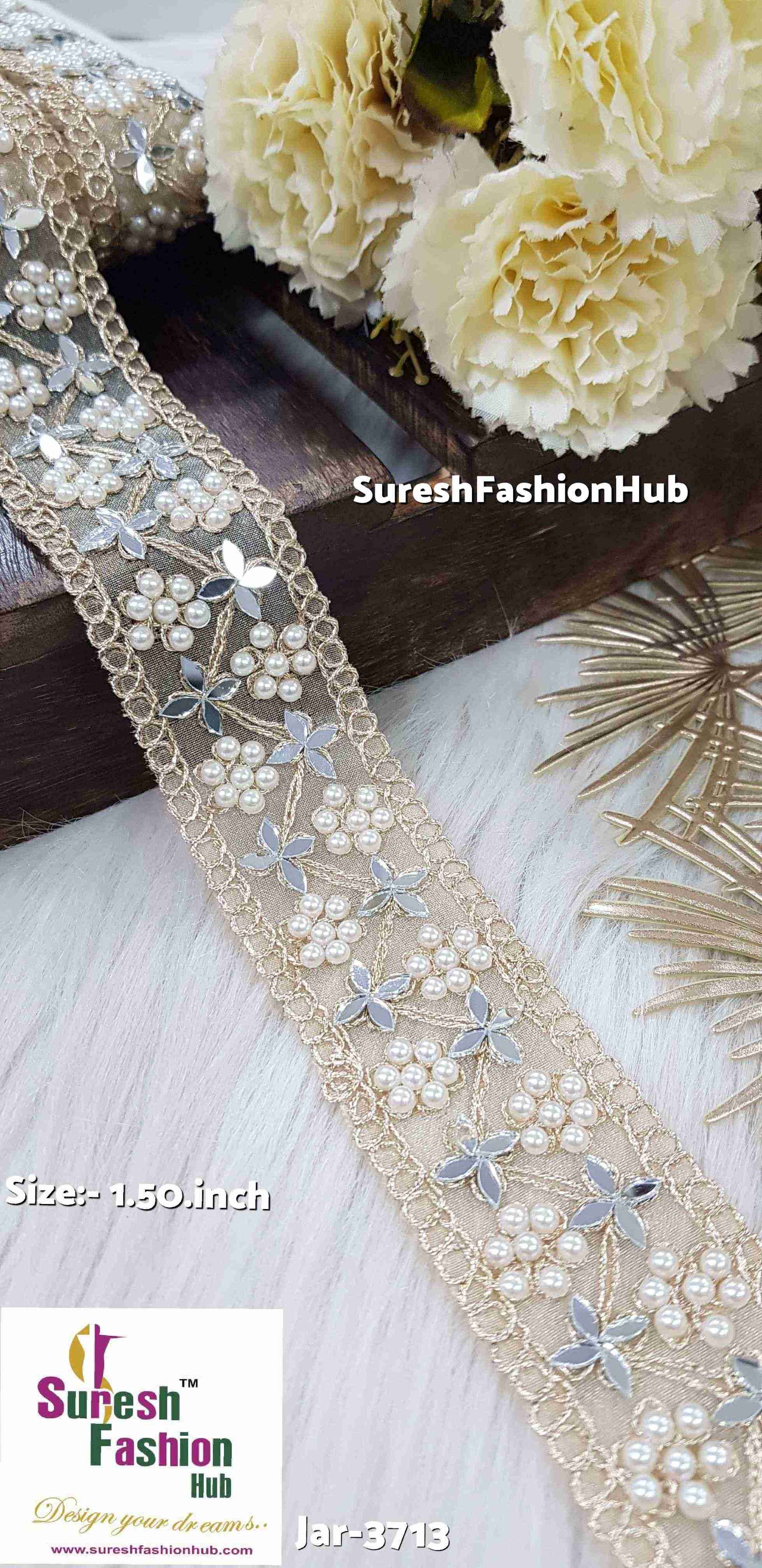 Organza Border with Pearls & Mirrors