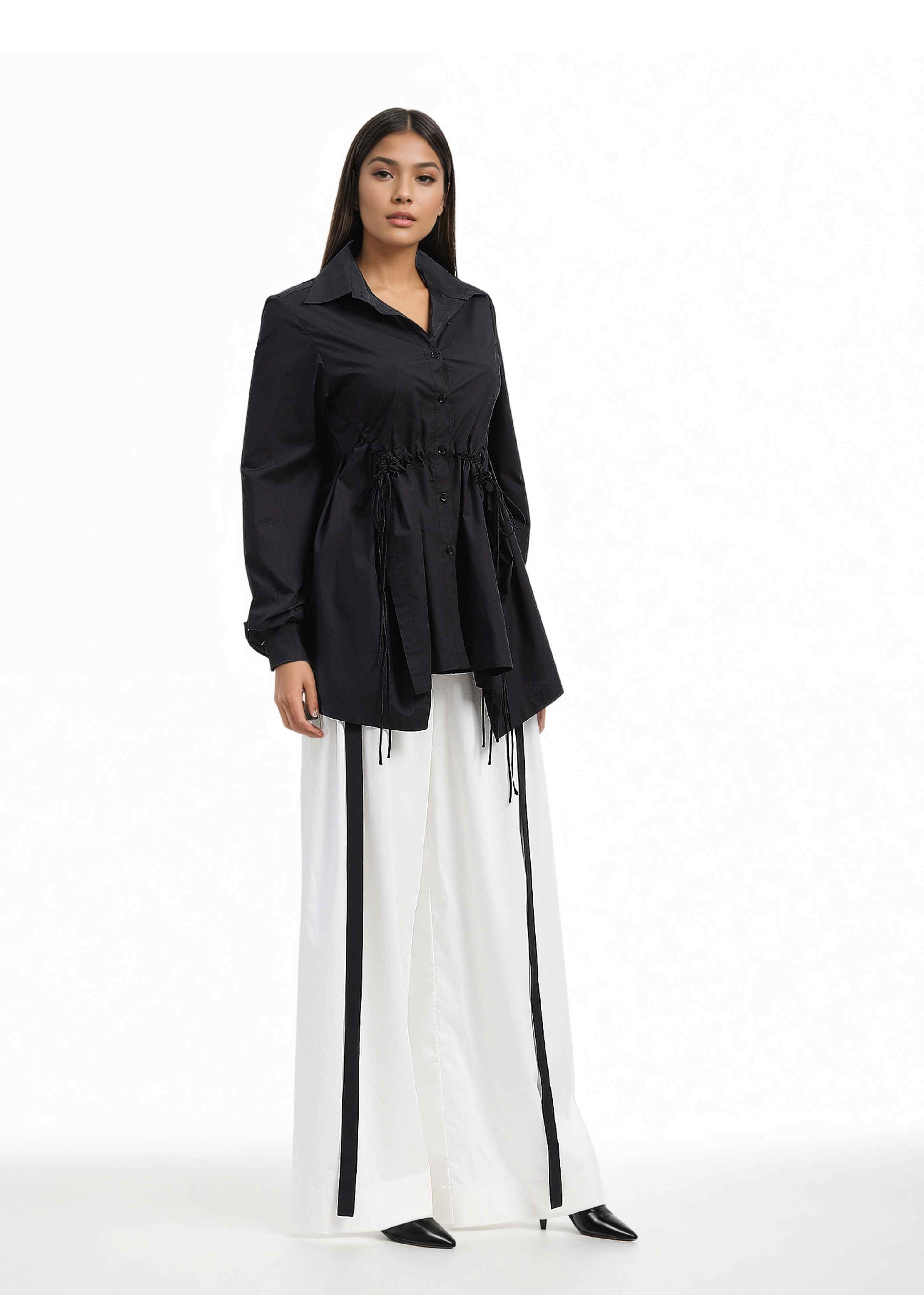 AKOK Multicolor Cotton Draw String Shirt and Trousers Co-ords