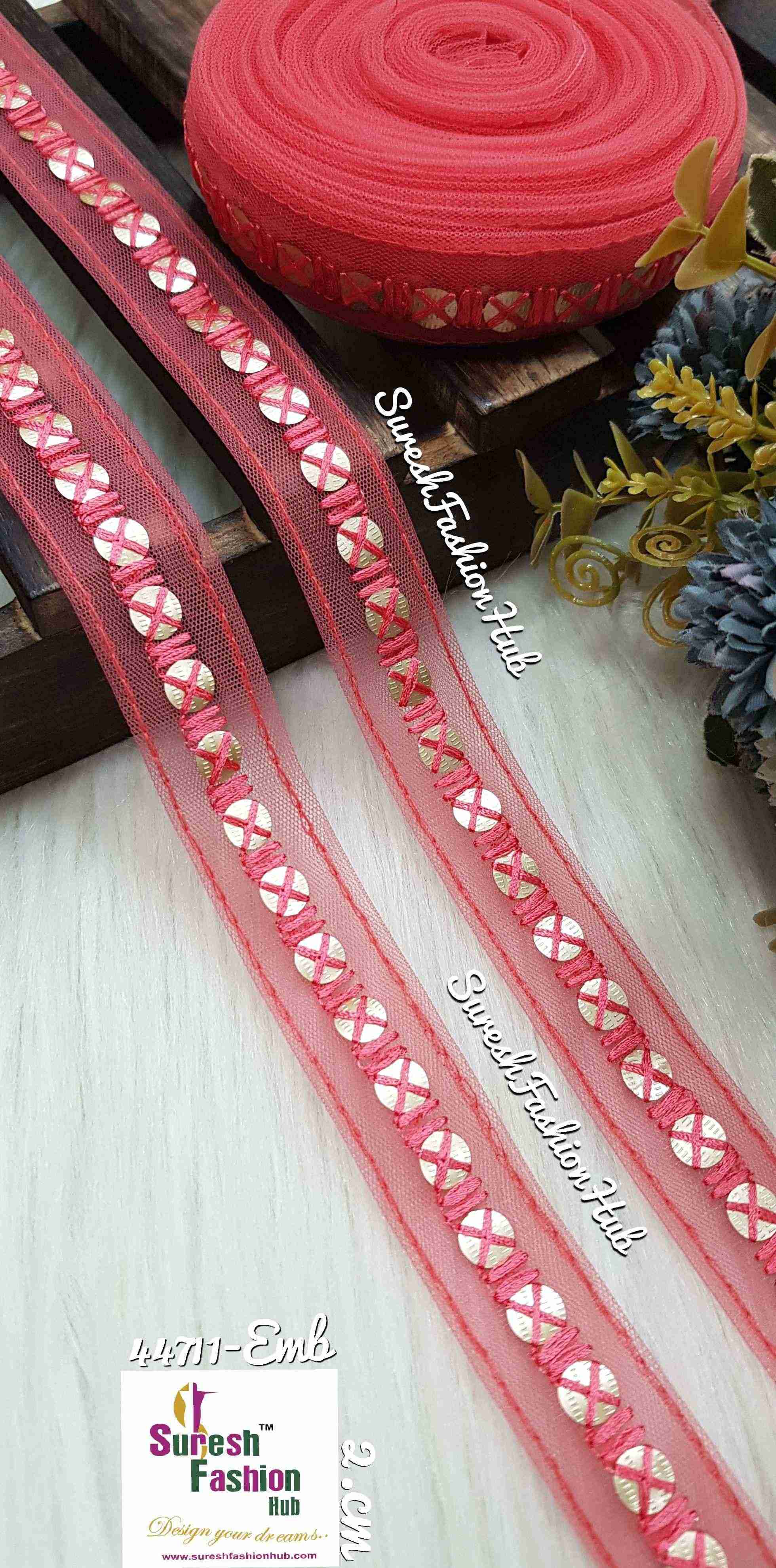 Gajari Net Touch Sequin Thread Lace