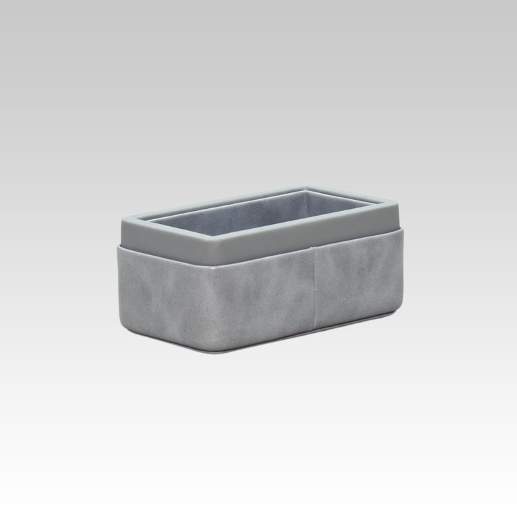 Visiting Card Holder for Desk | Faux Leather | Rectangular | Moderno | Grey