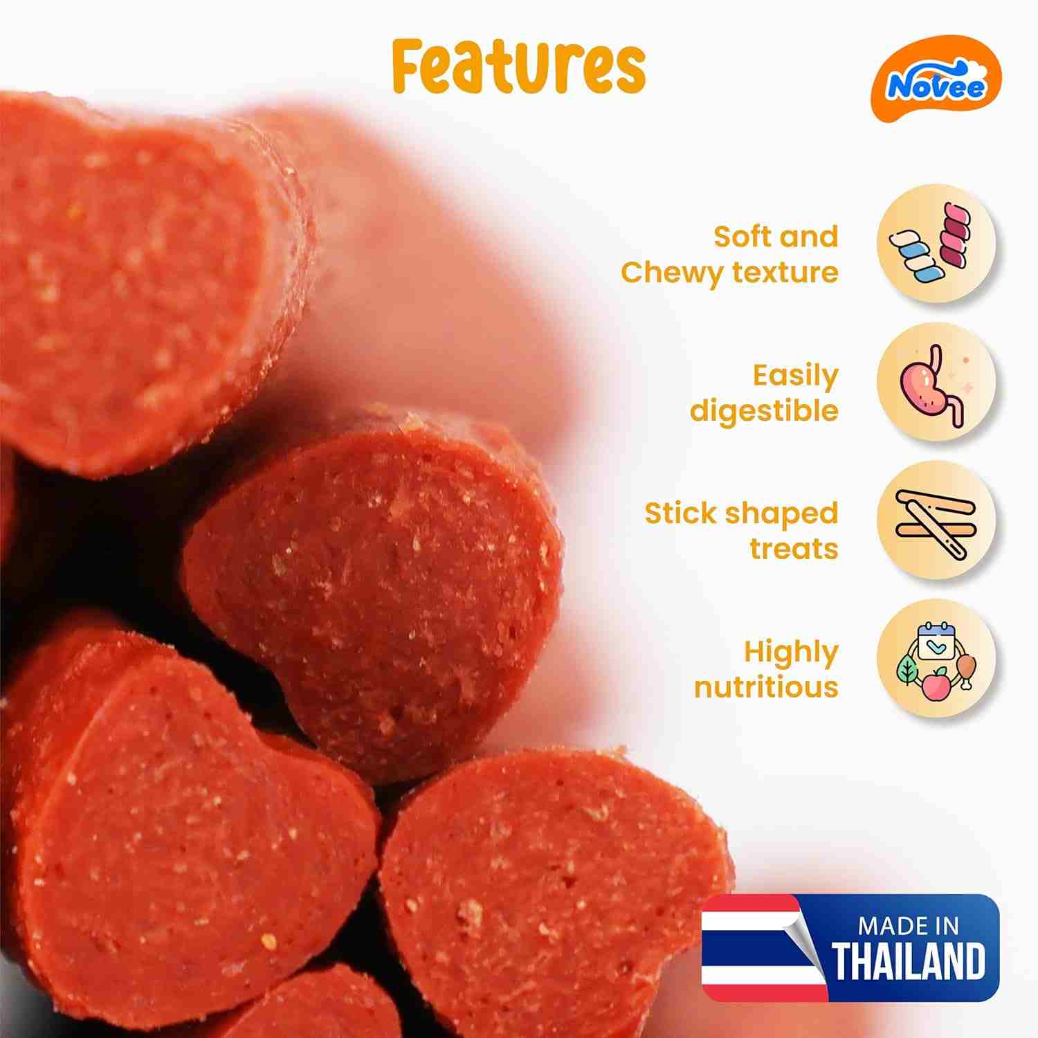 Novee Hearty Jerky Chicken Flavour 100Gm – (Best Before Oct’26)