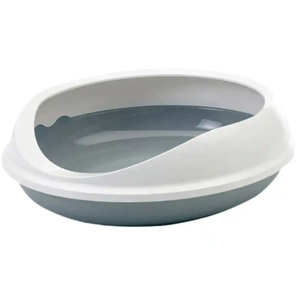 Savic Figaro Oval Cat Litter Tray + Rim - Cold Grey - 22 Inch