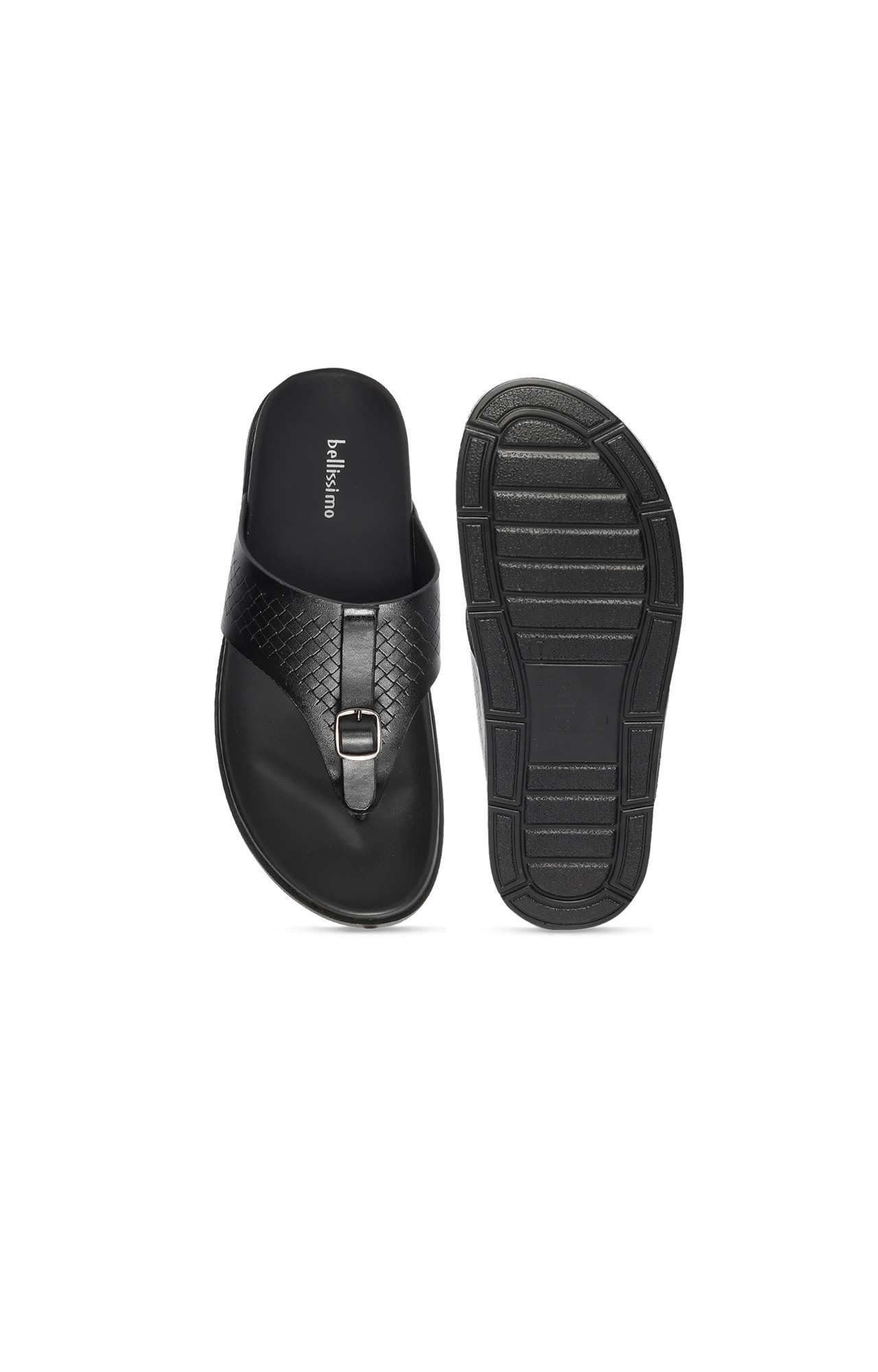 Men Relaxed Fit Black Comfort Slippers