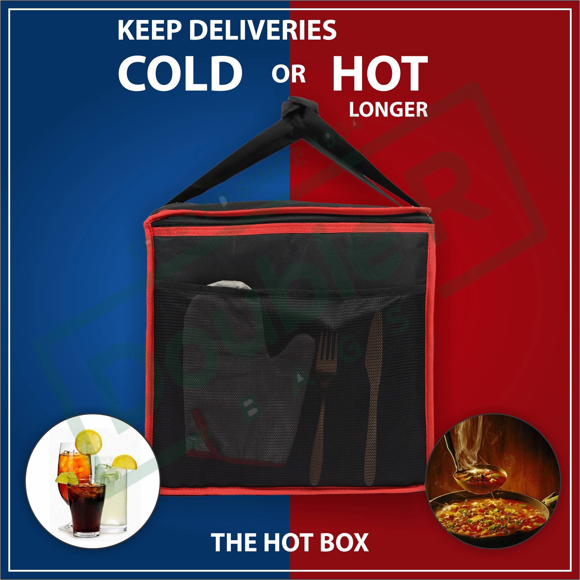DOUBLE R BAGS | DOUBLE R BAGS Thermal Bags for Cold and hot Food Bag (Red) 7