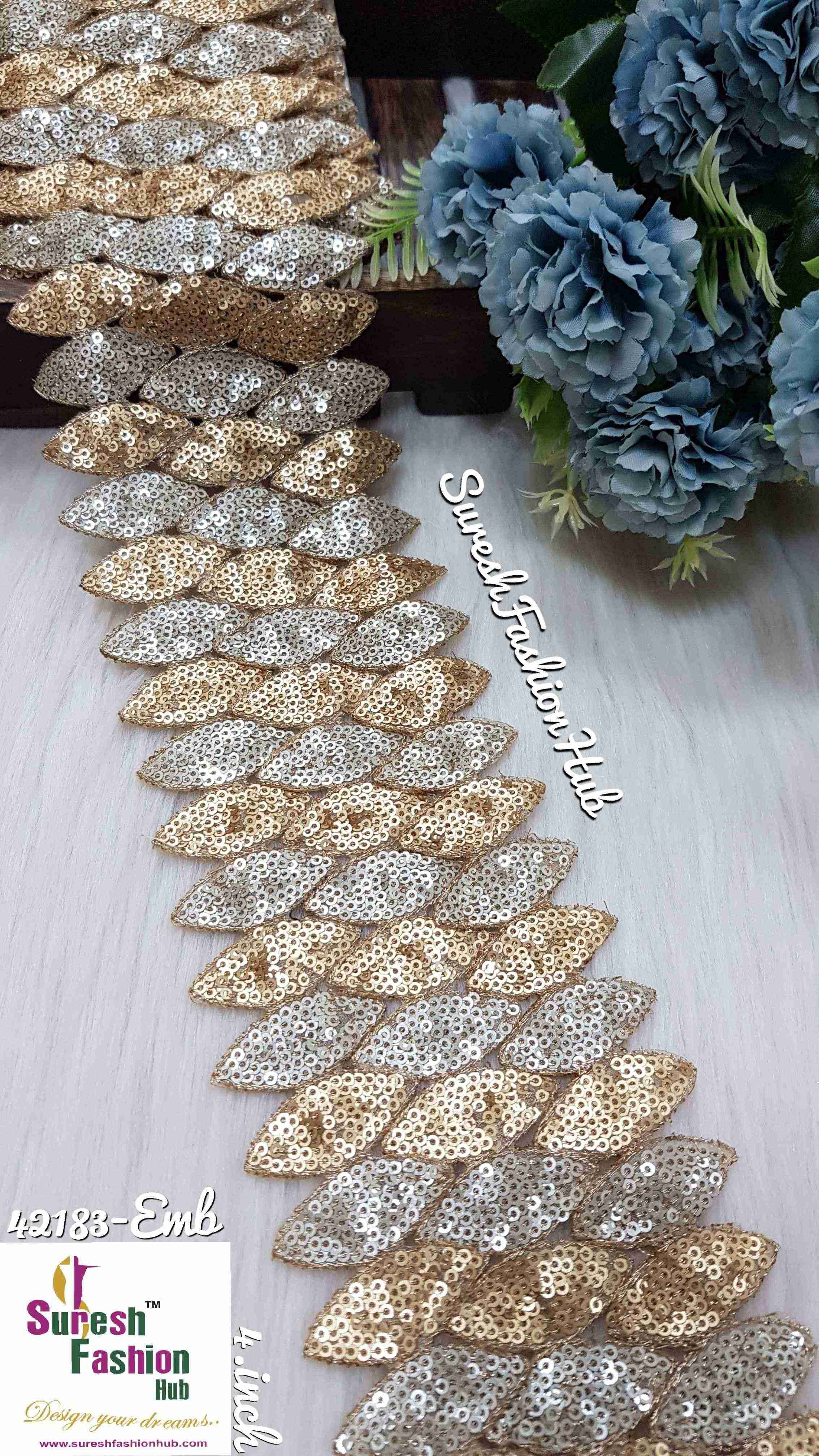 Champagne Gold & Silver Sequence Designer Trim
