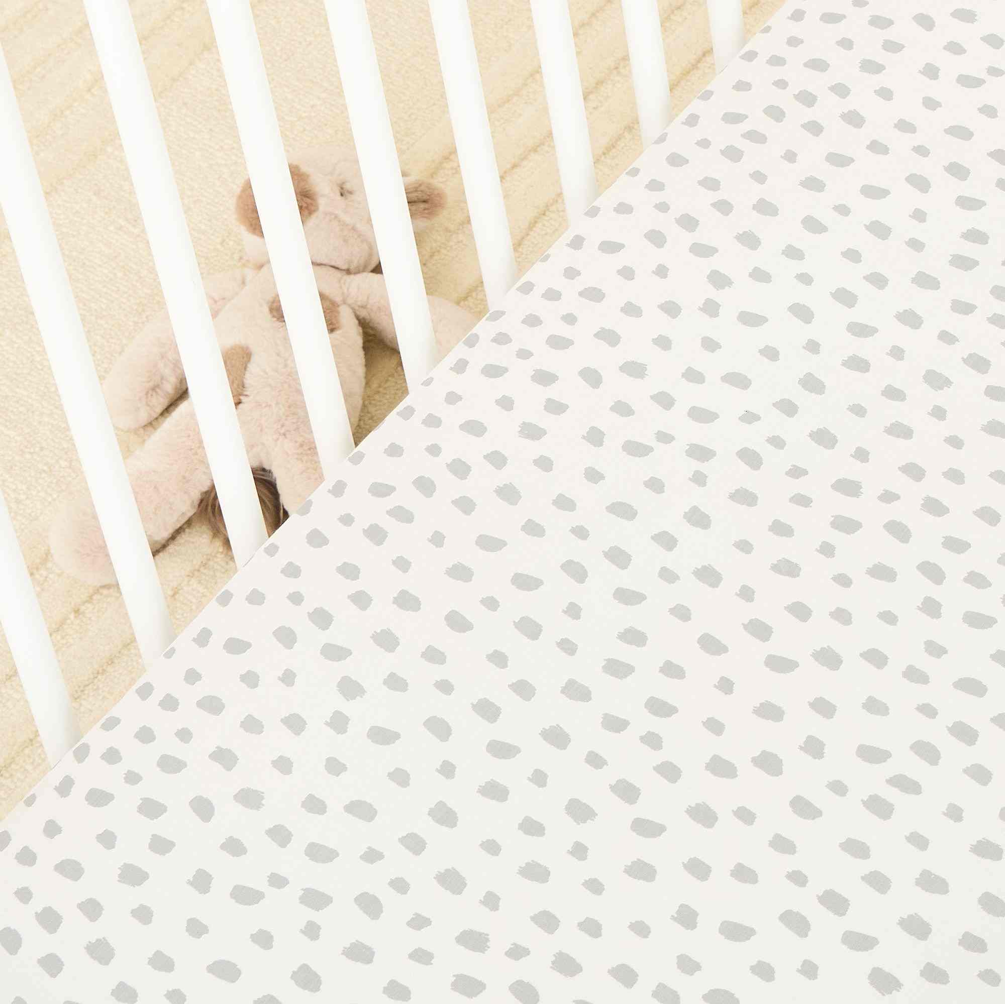 Brushstroke Dot Organic Crib Fitted Sheet
