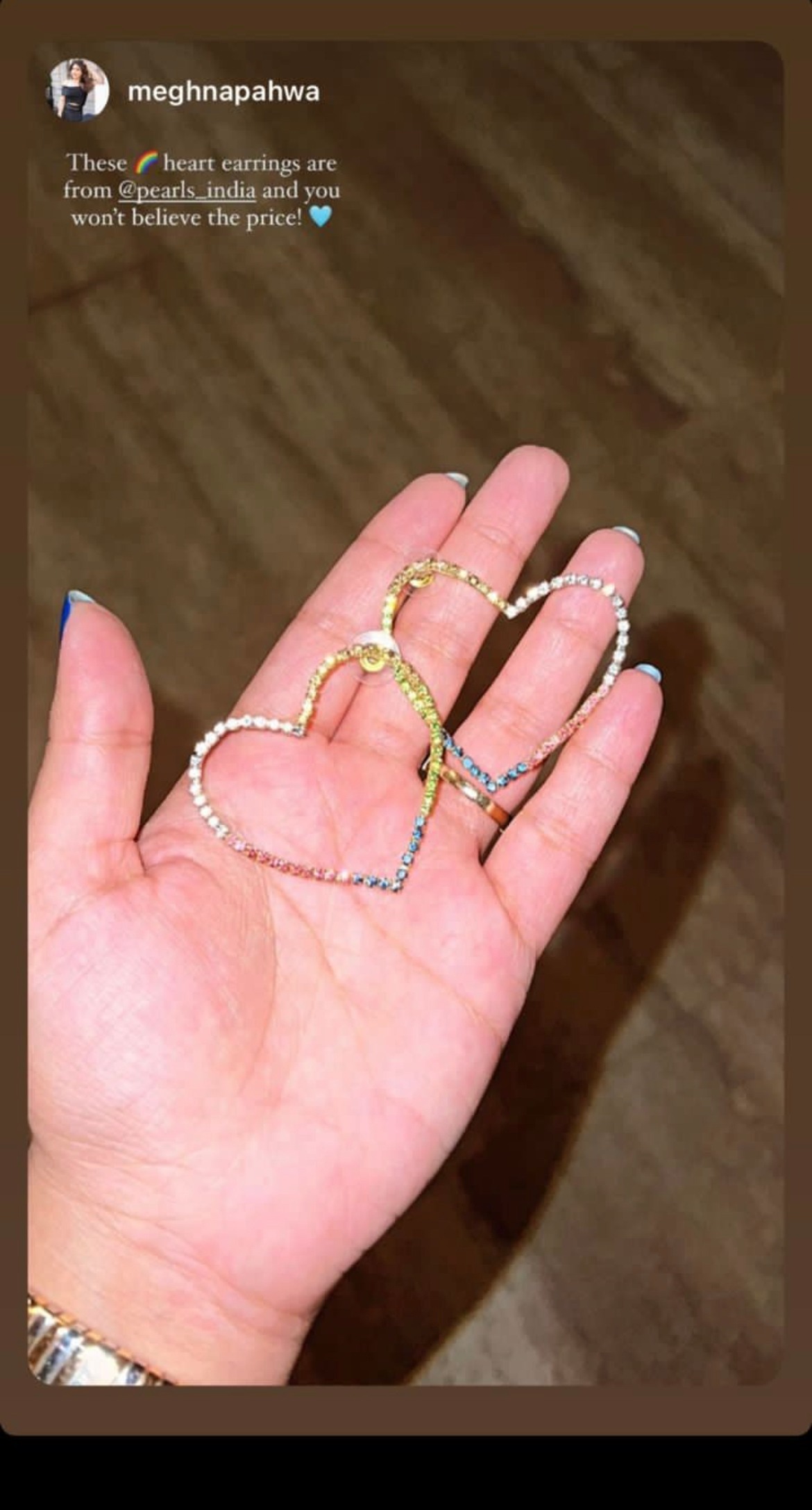 Multicoloured rainbow sweetheart earrings big