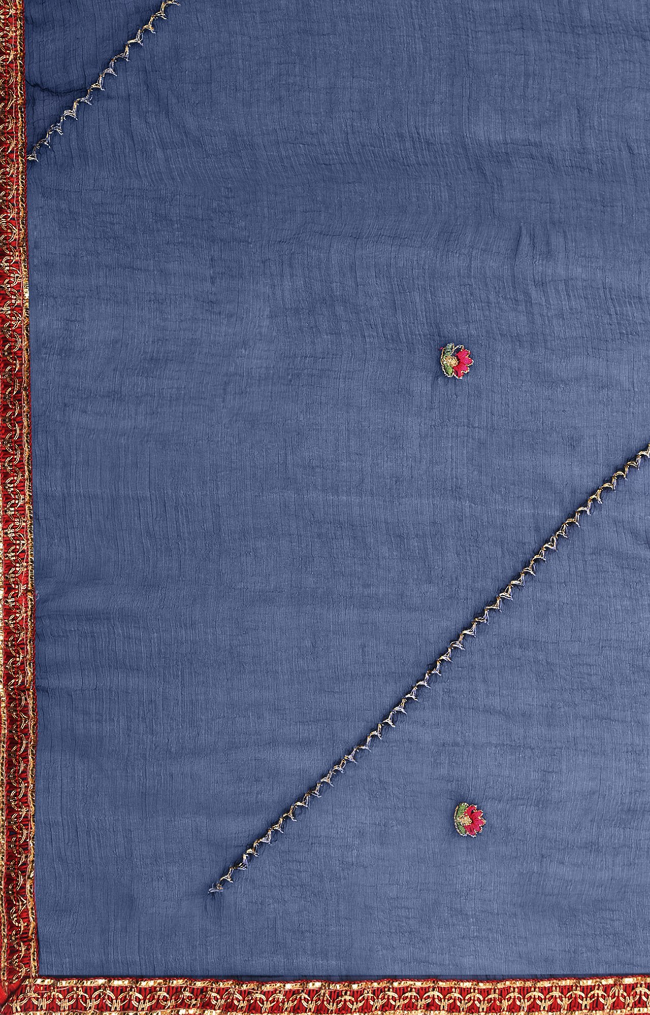 Navy Blue Color Cotton Embroidered Unstitched Dress Material-FL_PANKHUDI1095_DM